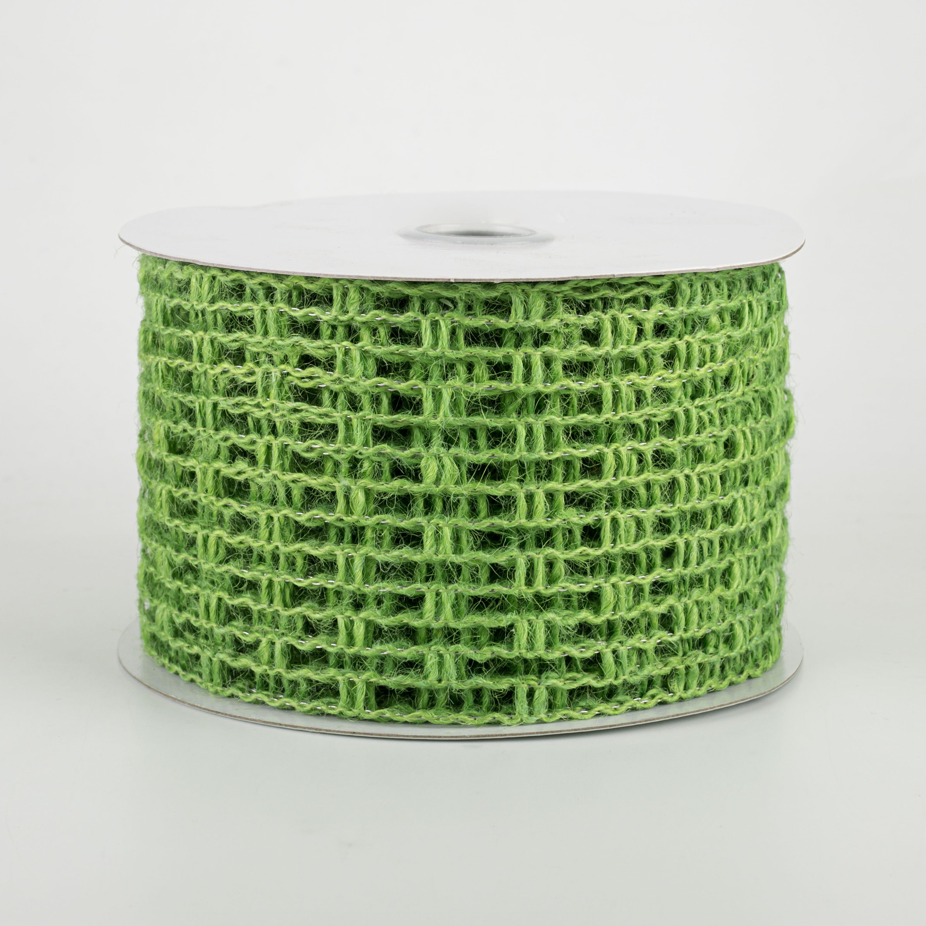 2.5" Jute Mesh Ribbon: Lime Green (10 Yards) Item Number: RA128333