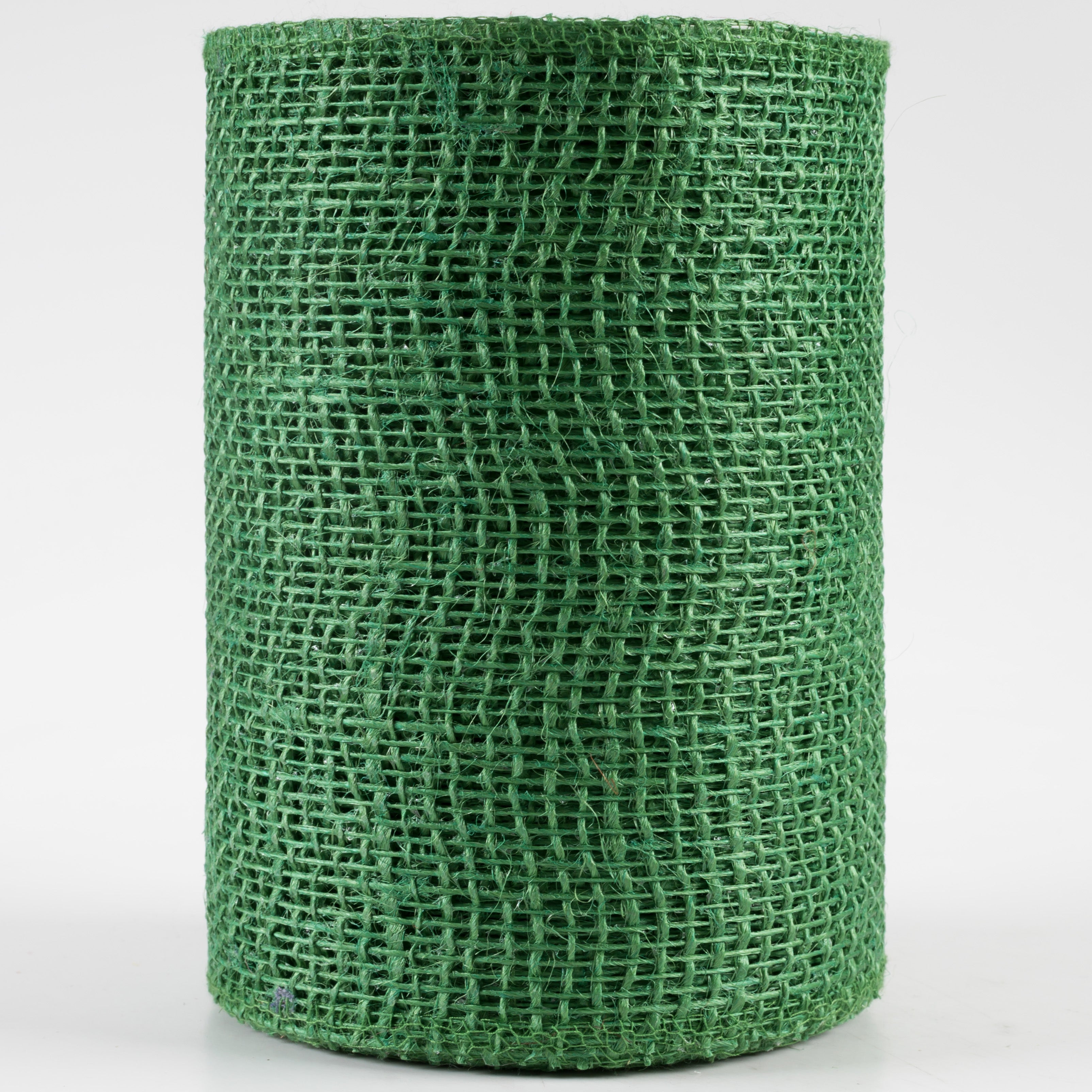 6" Jute Net Burlap Ribbon: Emerald Green (10 Yards)