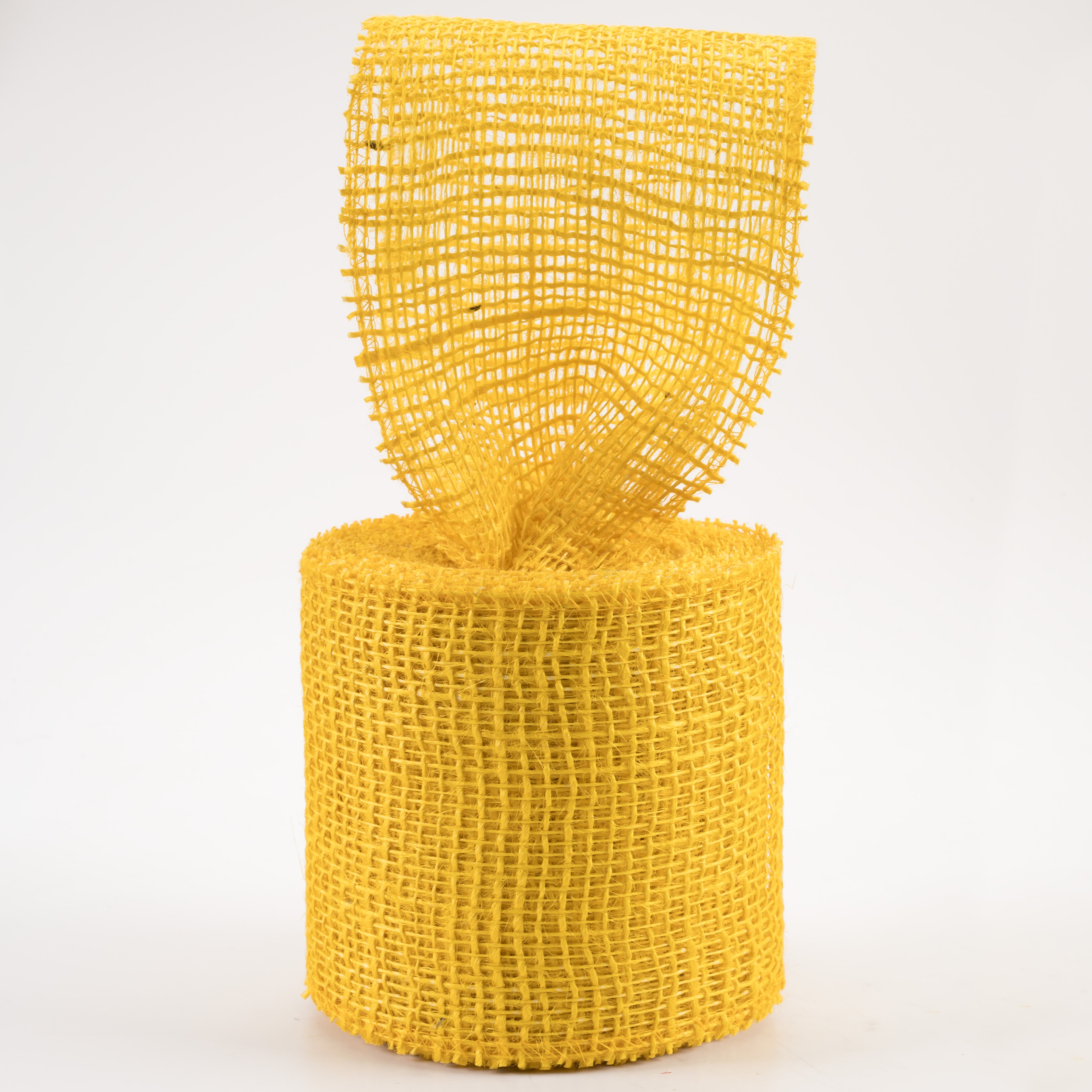 4" Jute Net Burlap Ribbon: Sun Yellow (10 Yards) Lifestyle Photo
