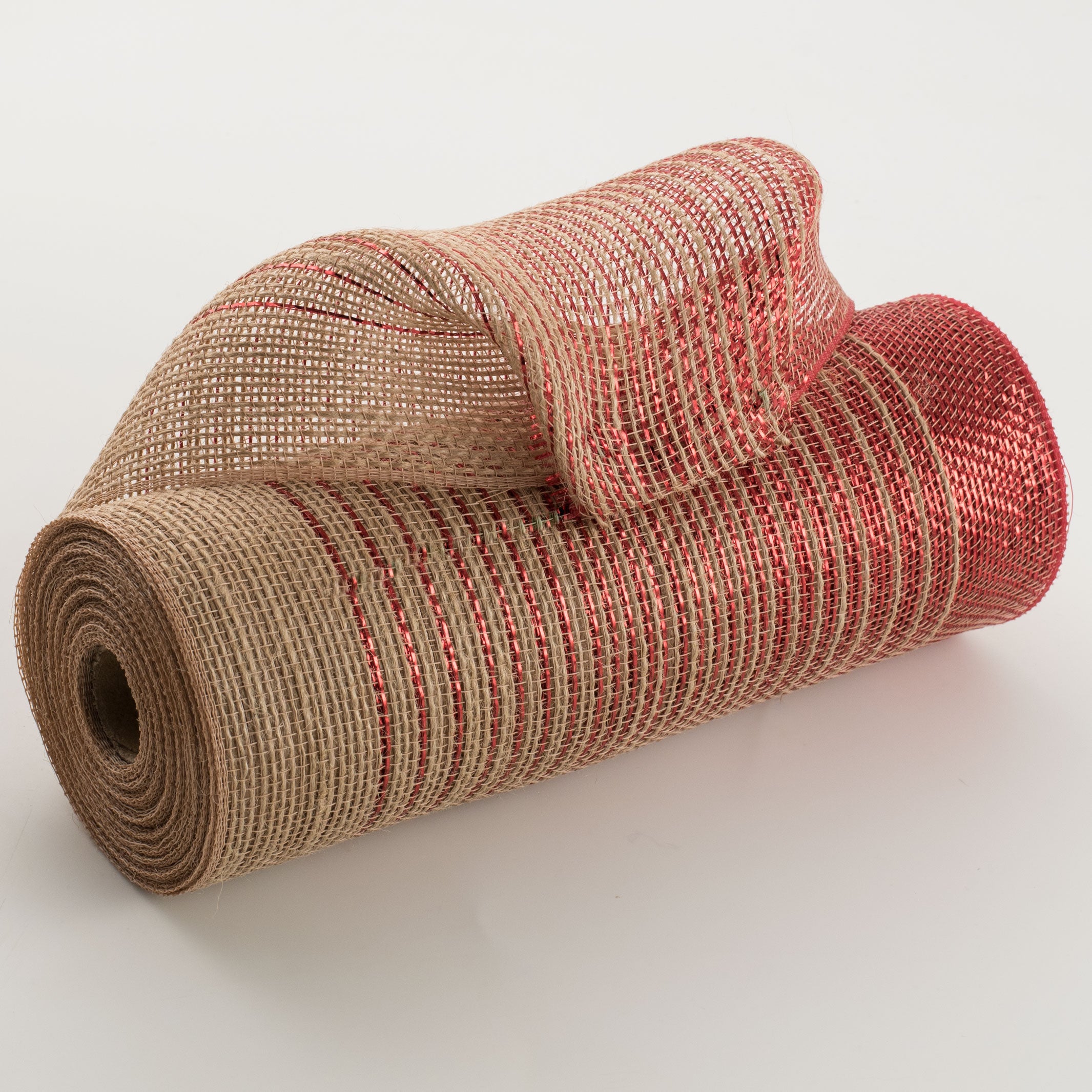 10" Jute Poly Mesh: Red Foil Ombré Item Number: RY801524