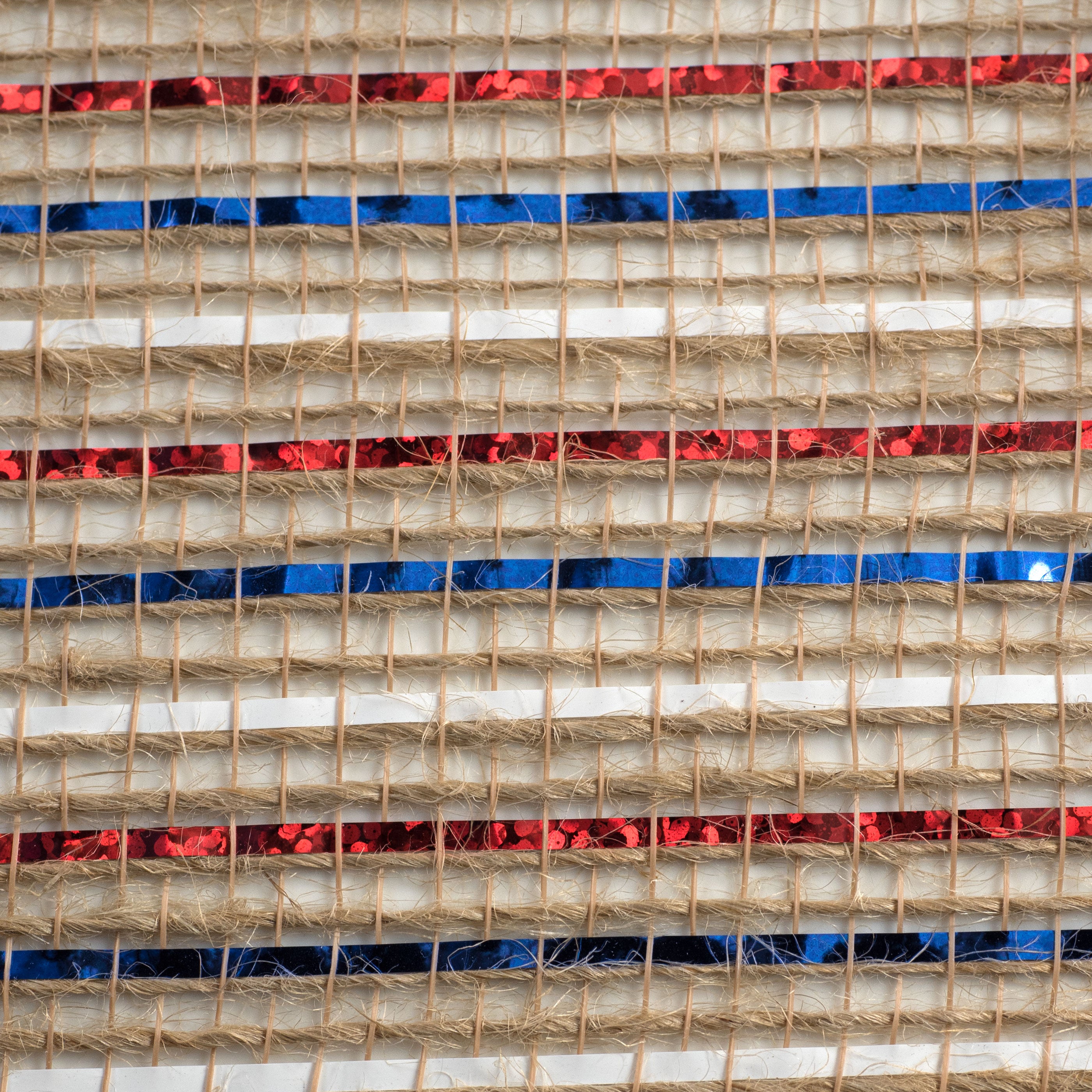10" Jute Poly Mesh: Red, White, Blue, Natural (10 Yards) detail photo 3