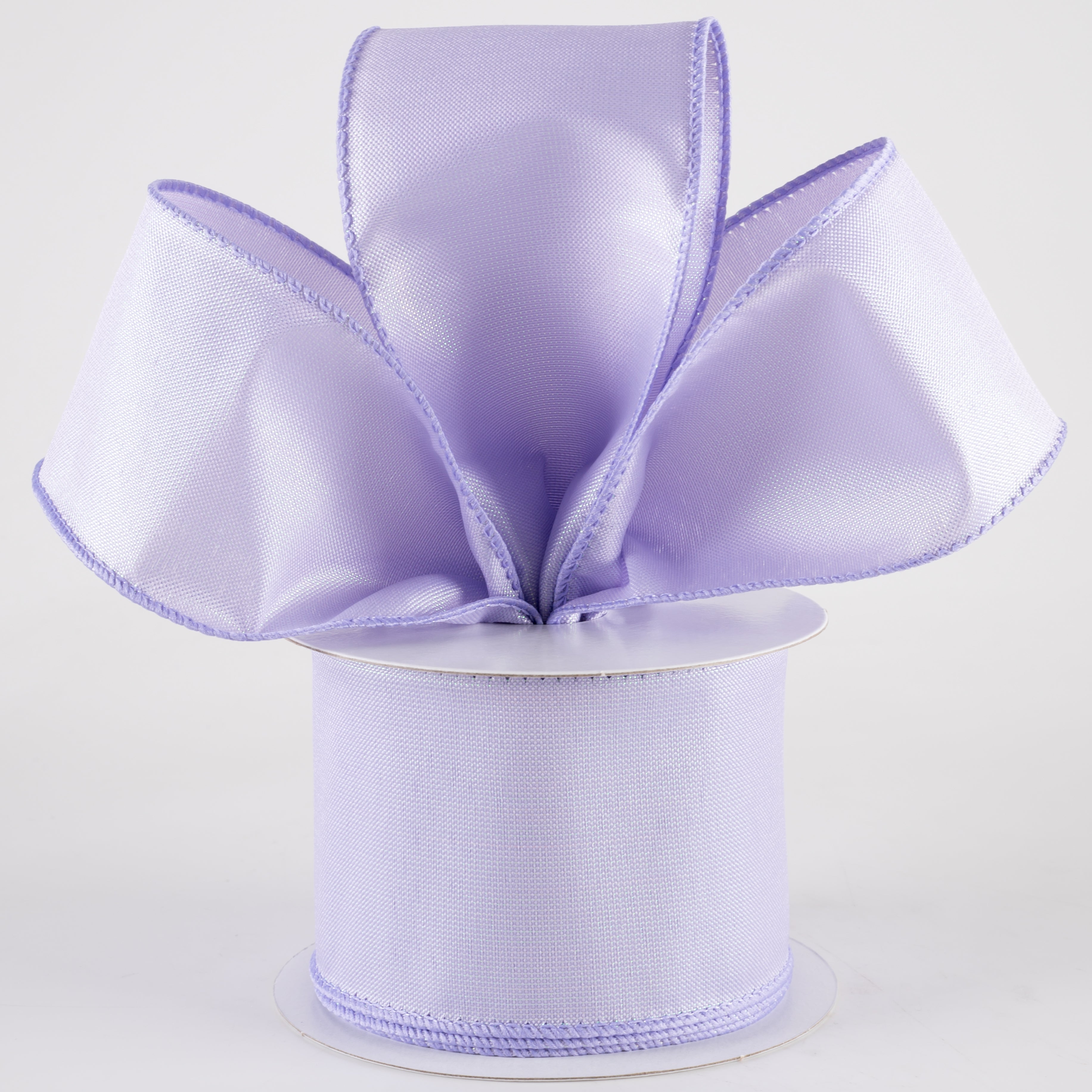 2.5" Lala Iridescent Solid Ribbon: Lavender (10 Yards) detail photo 3