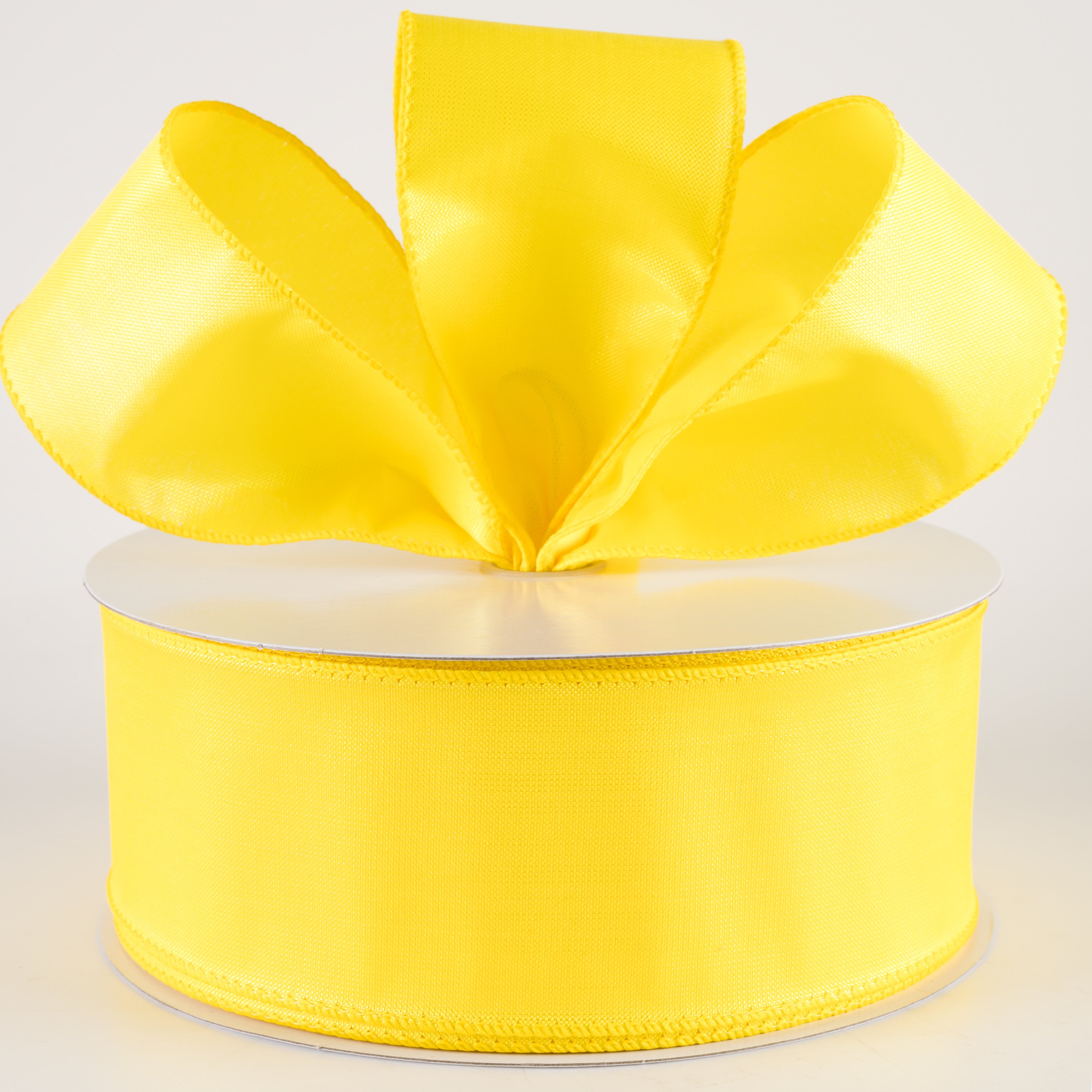 2.5" Lala Iridescent Solid Ribbon: Yellow (50 Yards) detail photo 3