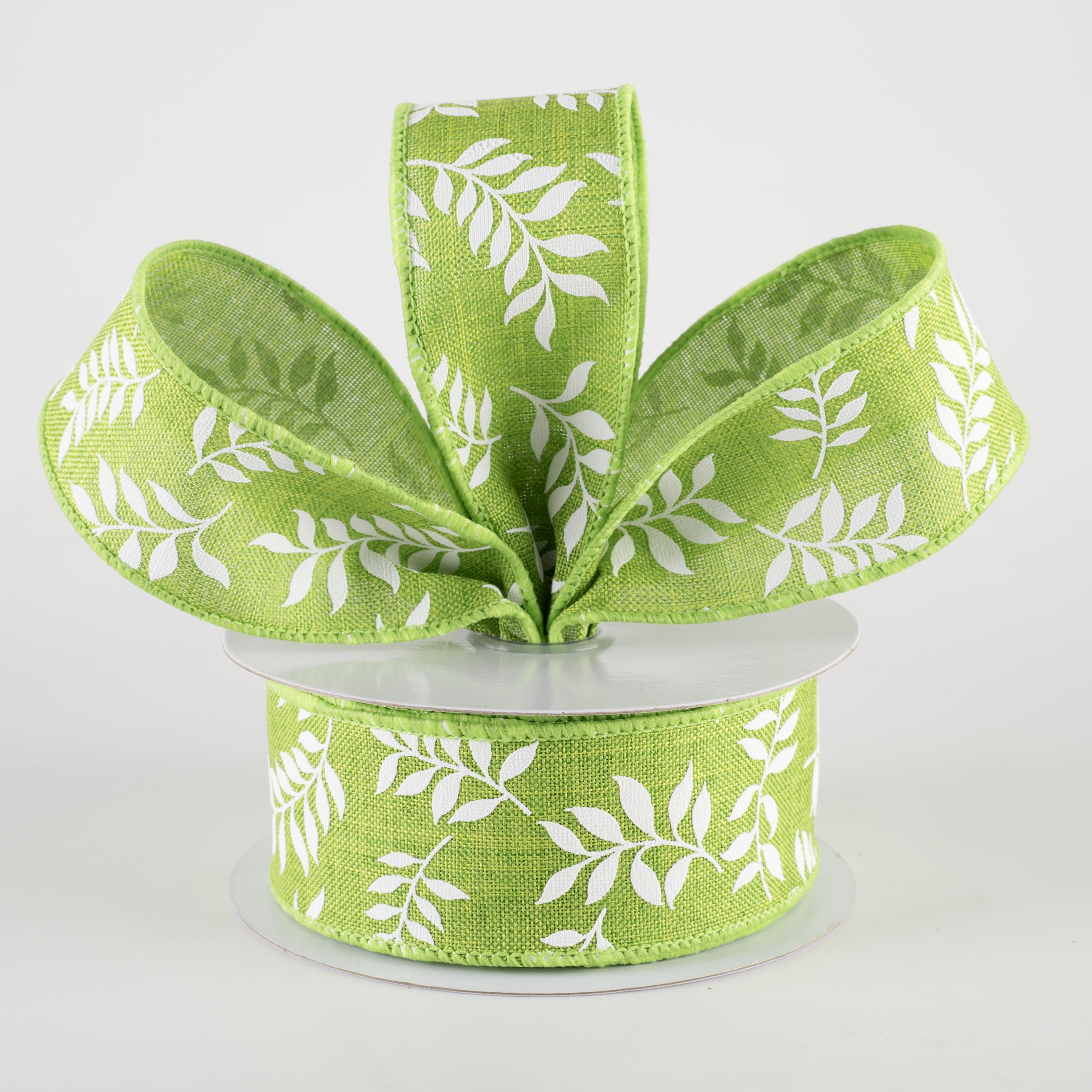 1.5" Laurel Leaf Ribbon: Fresh Green (10 Yards) Lifestyle Photo