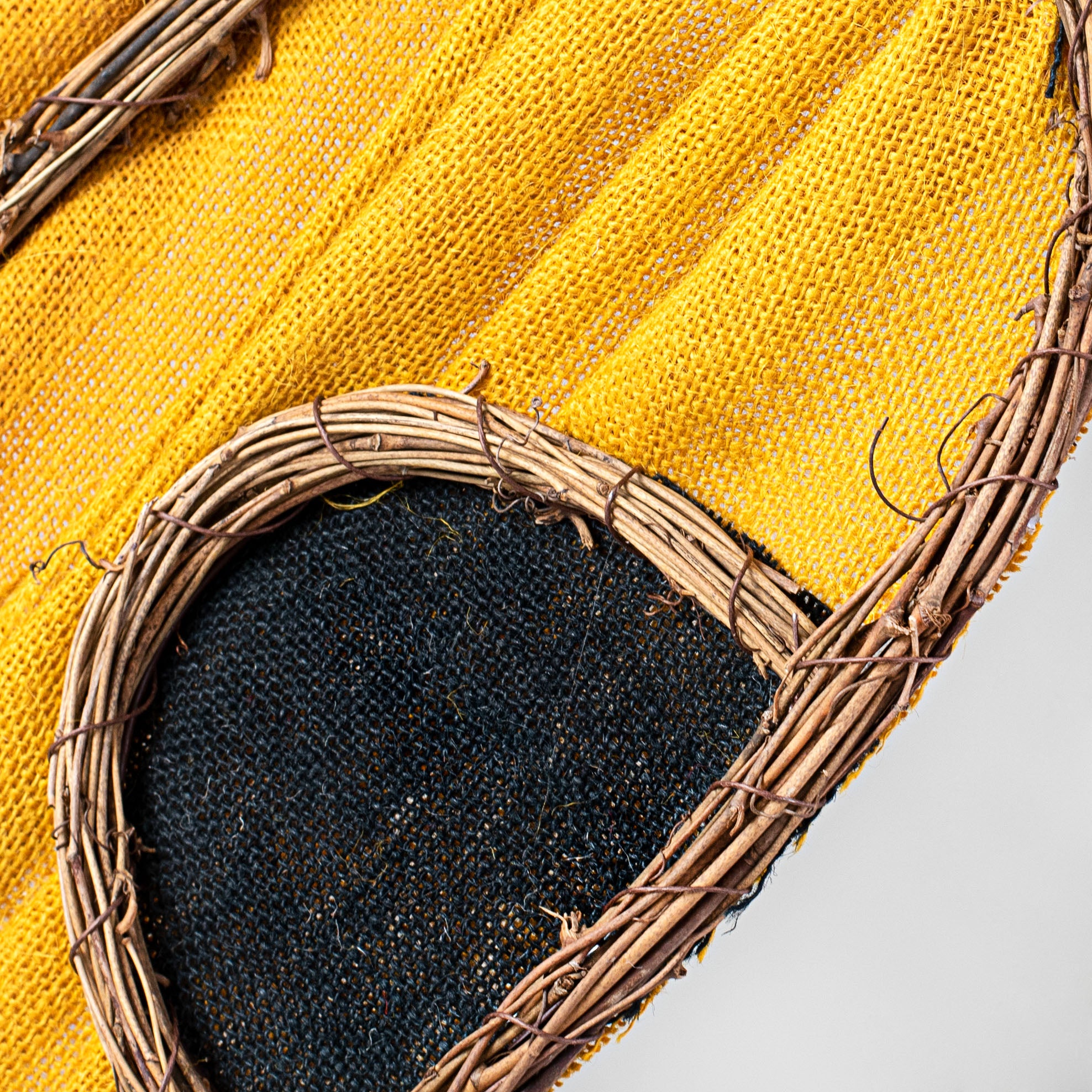 20" Layered Burlap Bee Hive Door Hanger detail photo 3