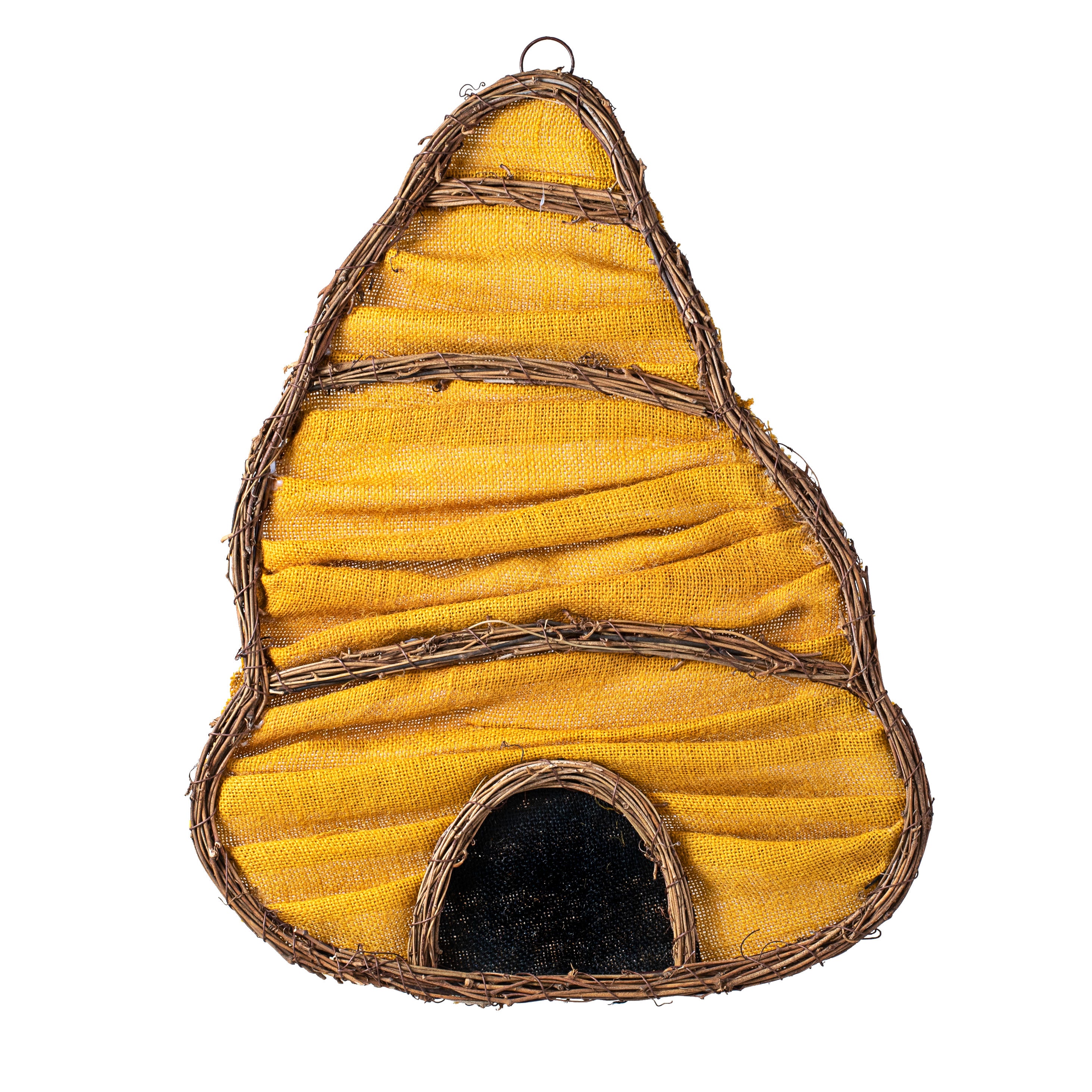 20" Layered Burlap Bee Hive Door Hanger Item Number: 63032BN