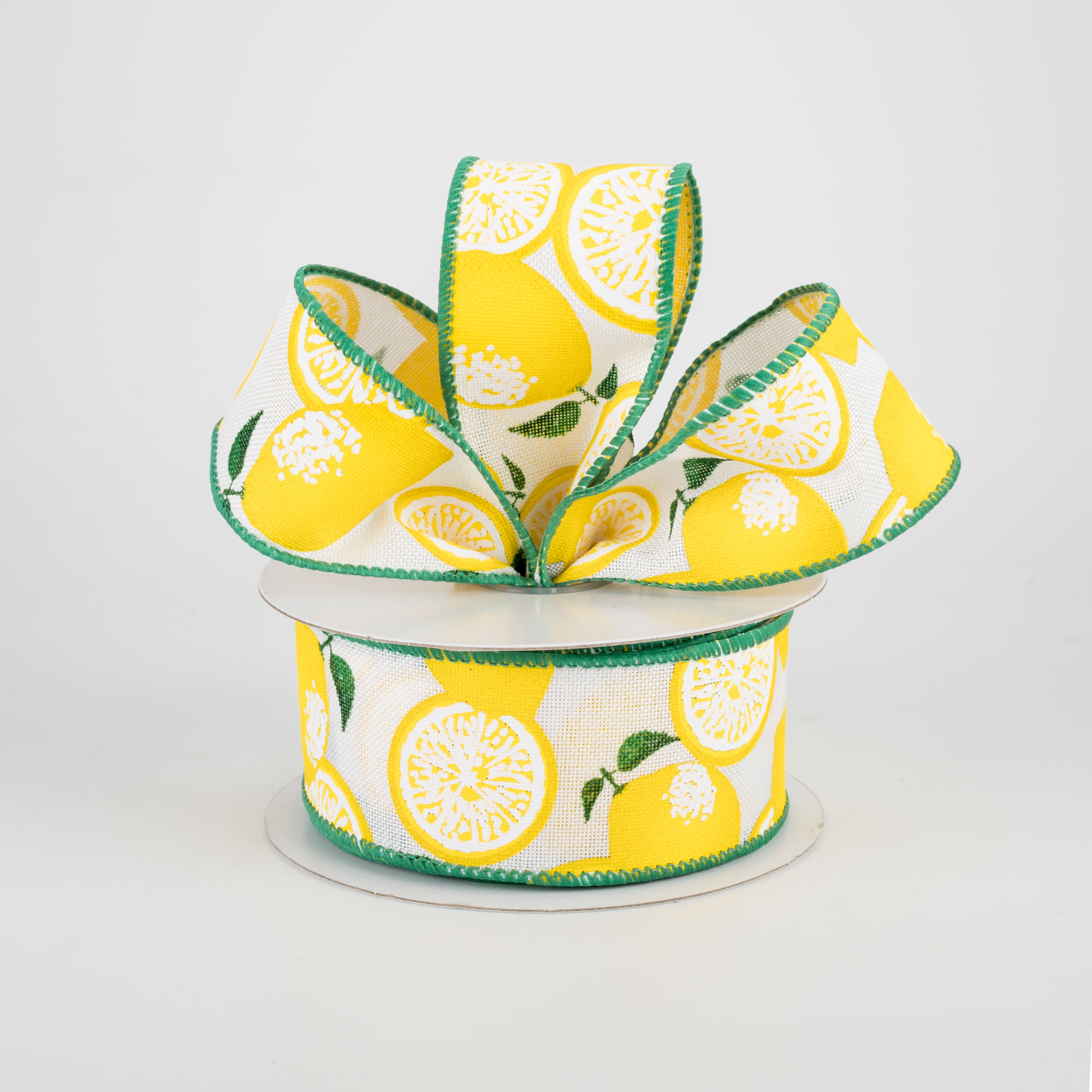 1.5" Lemons Ribbon: White (10 Yards) Lifestyle Photo