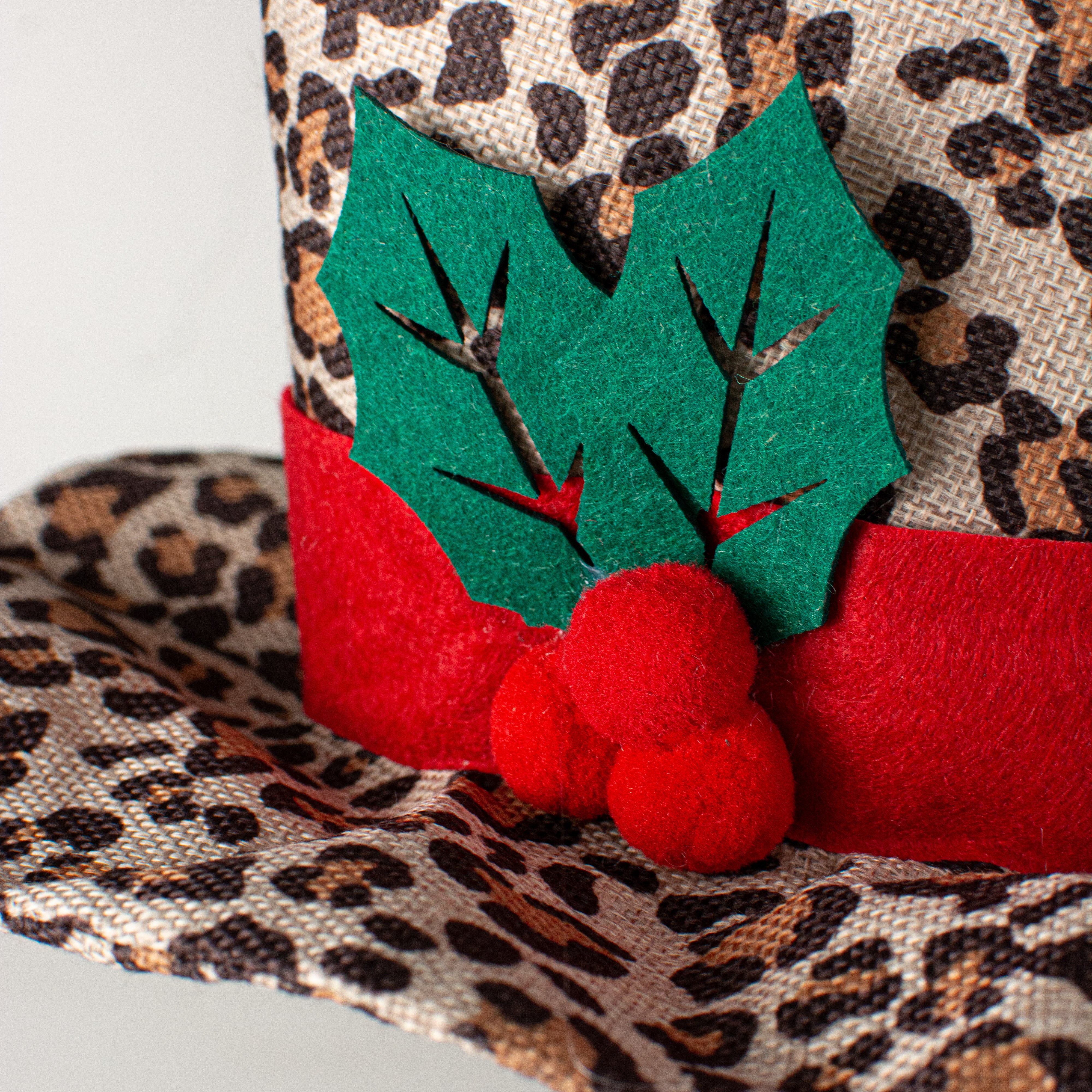 9" Leopard Print Top Hat Pick detail photo 3