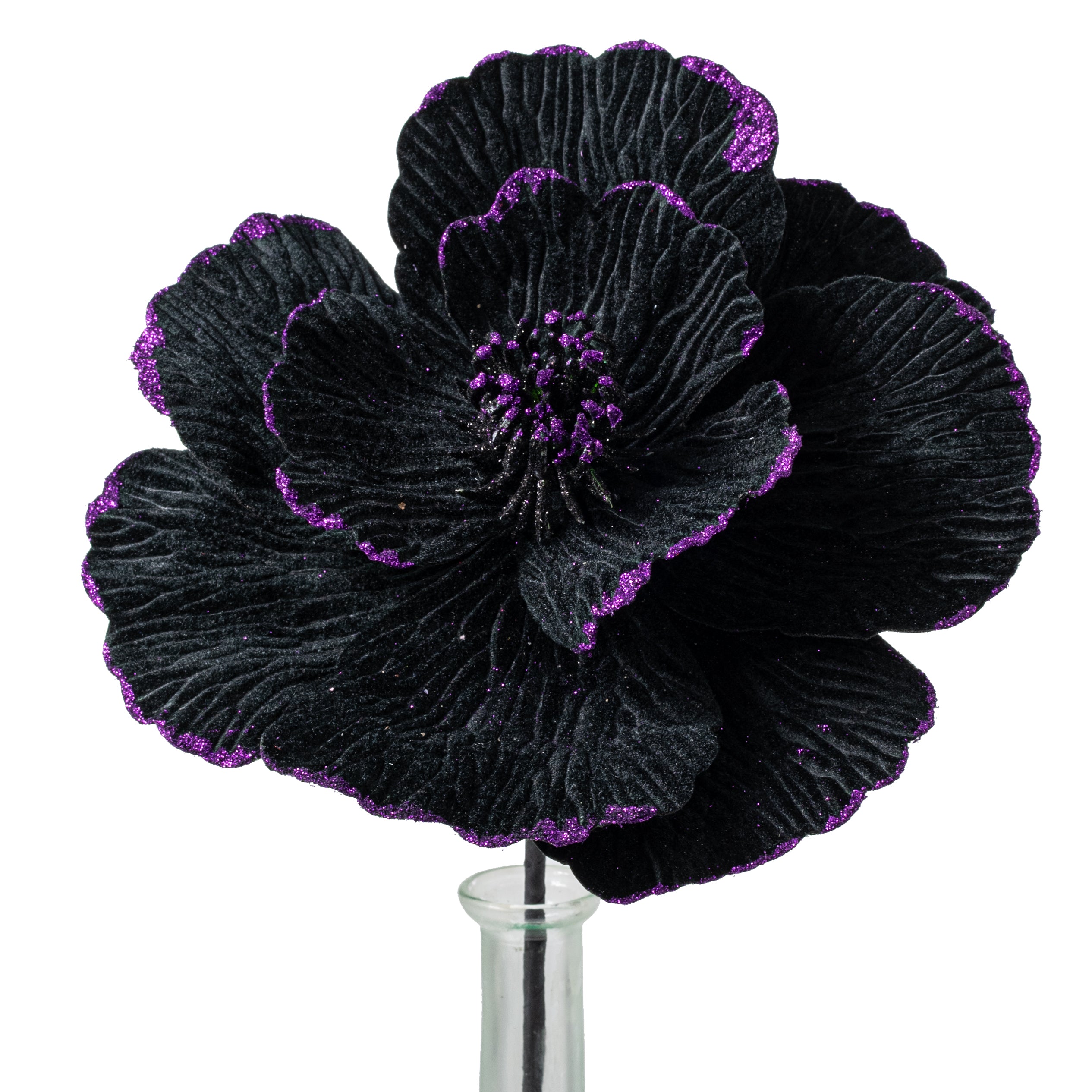 9" x 11" Fantasy Flower Pick: Black & Purple