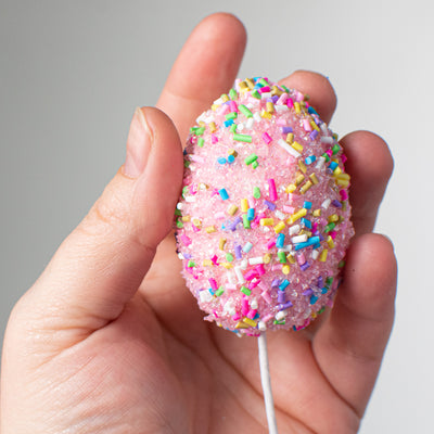 12" Sprinkle Egg Pick: Pink
