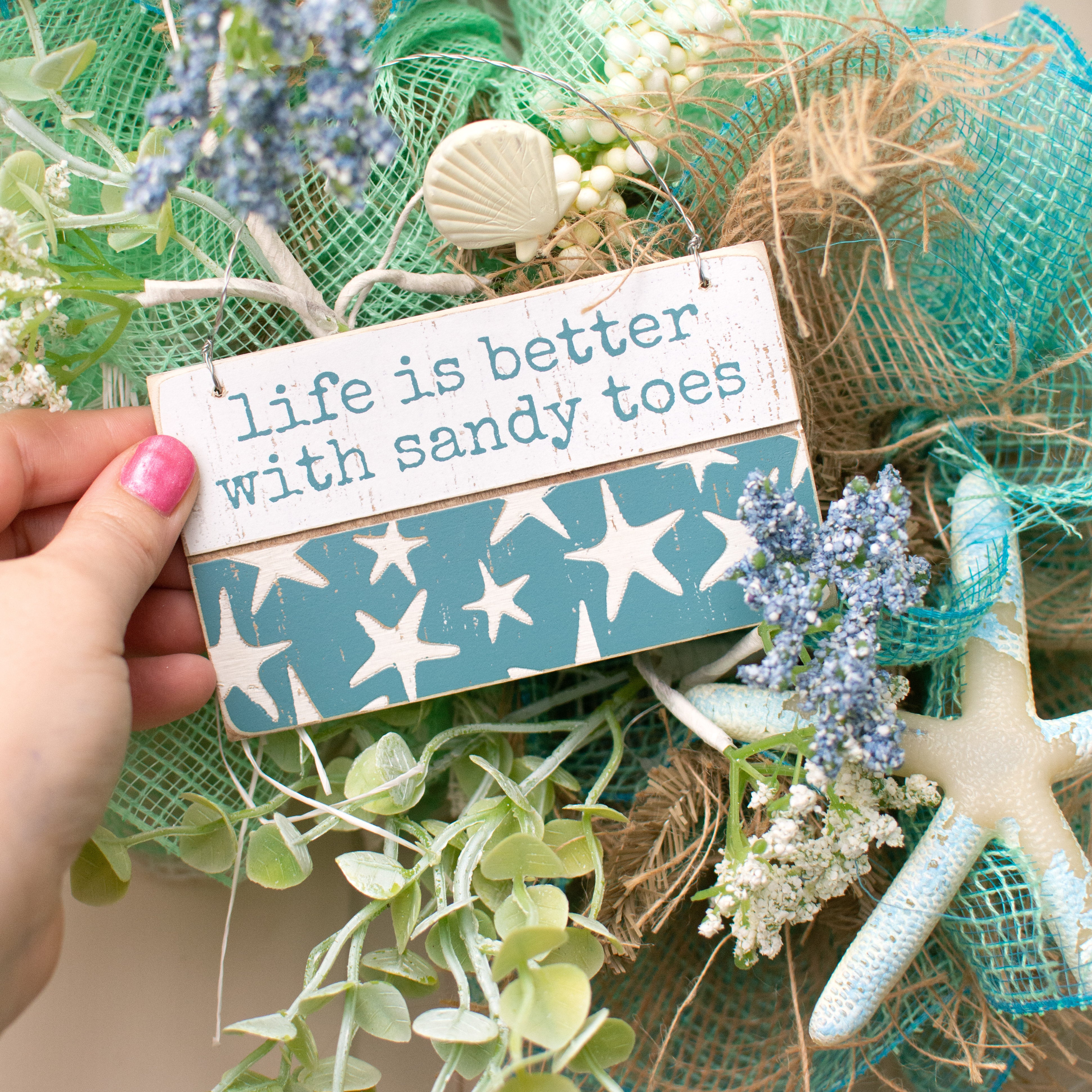 Life is Better With Sandy Toes Ornament (5" x 3") Lifestyle Photo