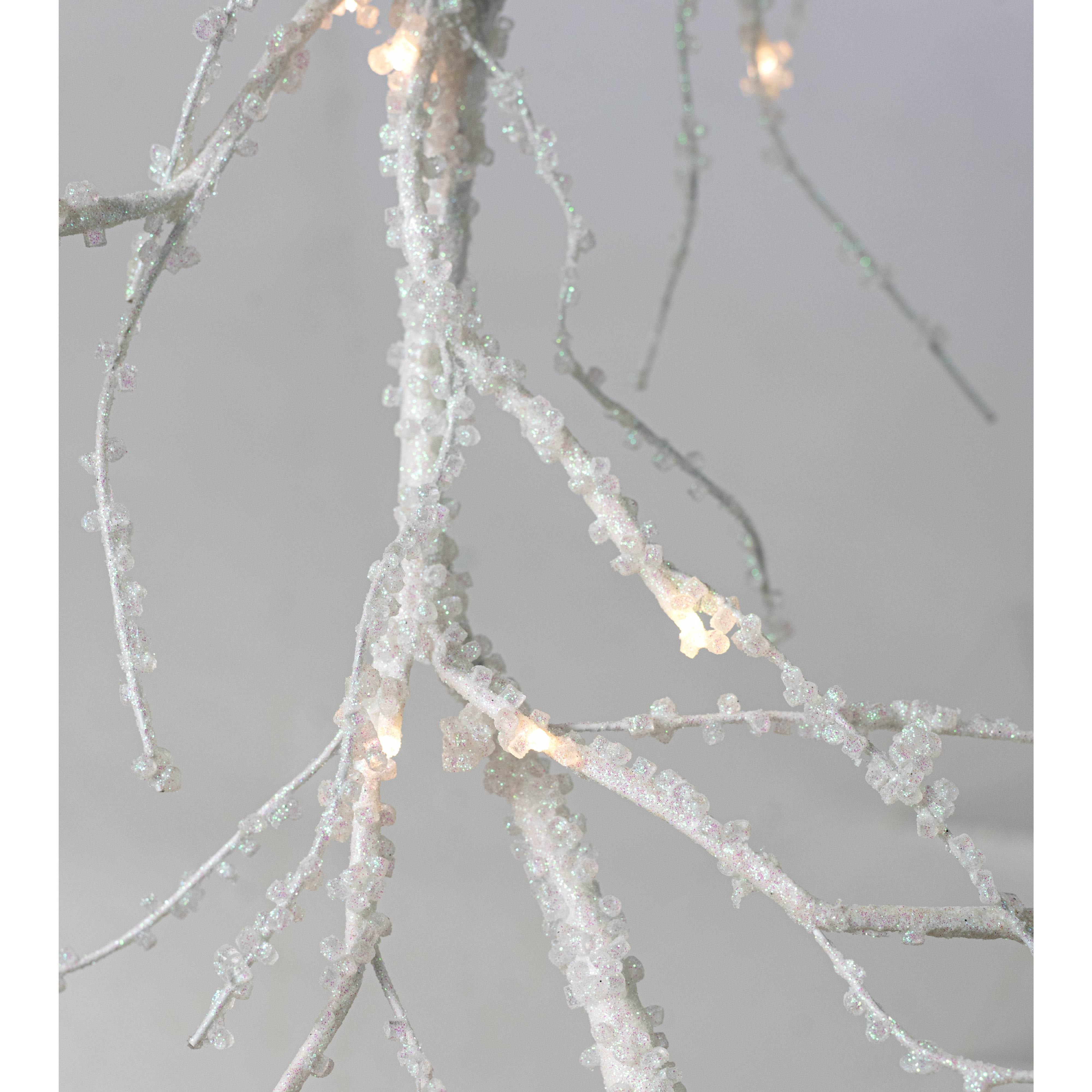 6' Lighted White Iced Branches Garland (48 LEDs) detail photo 4