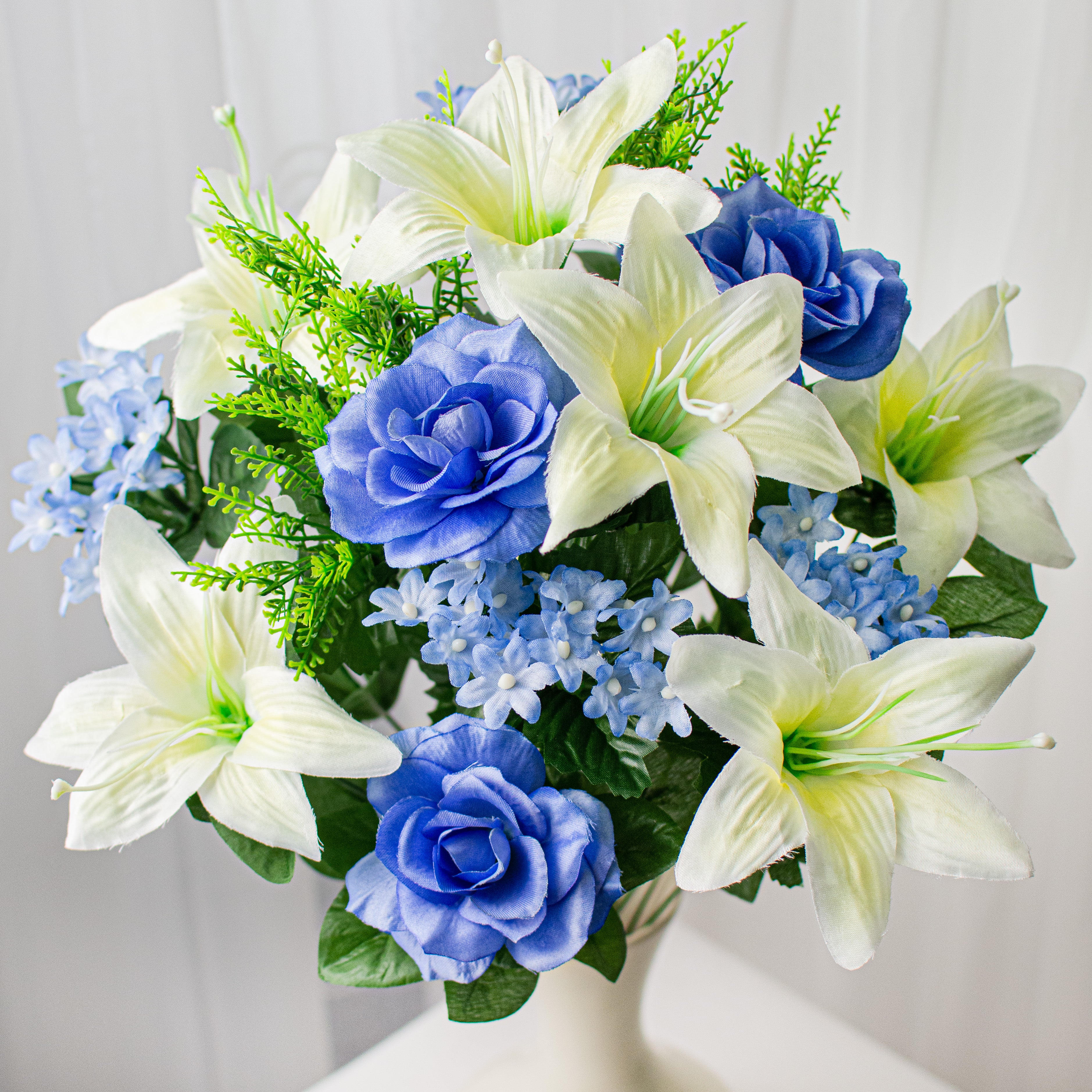 22" Lily Hydrangea Rose Bush: Blues (18 Stem) Item Number: 63314BL