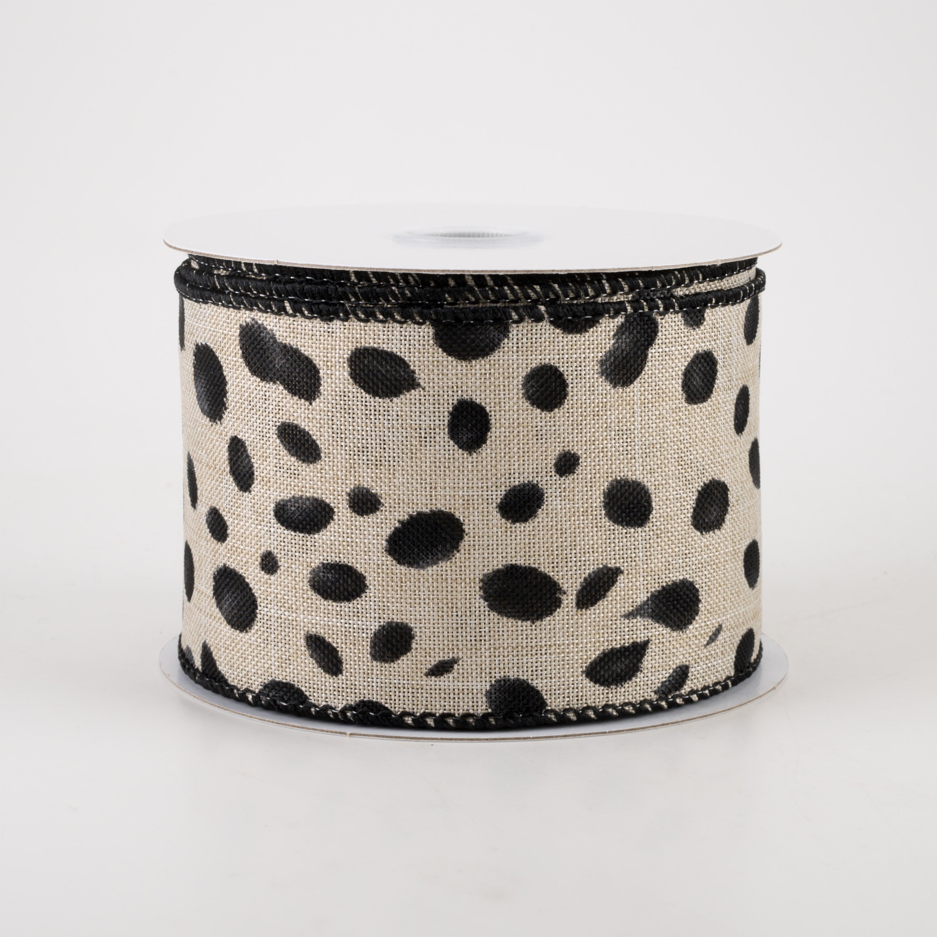 2.5" Linen Animal Cheetah Print Ribbon: Natural (10 Yards) Item Number: 41247-40-20