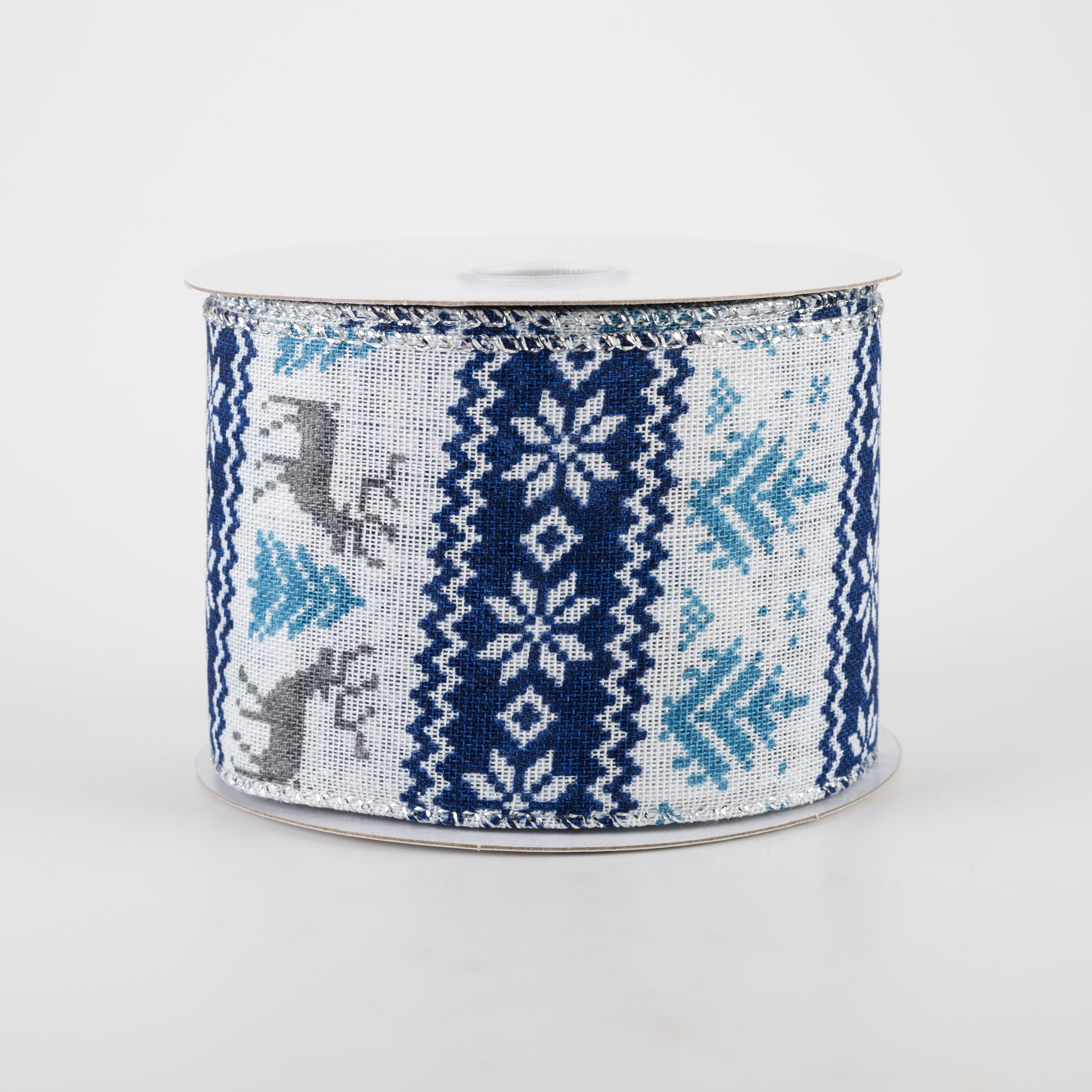 2.5" Linen Cold Sweater Ribbon: Blue (10 Yards) Item Number: 72118-40-01