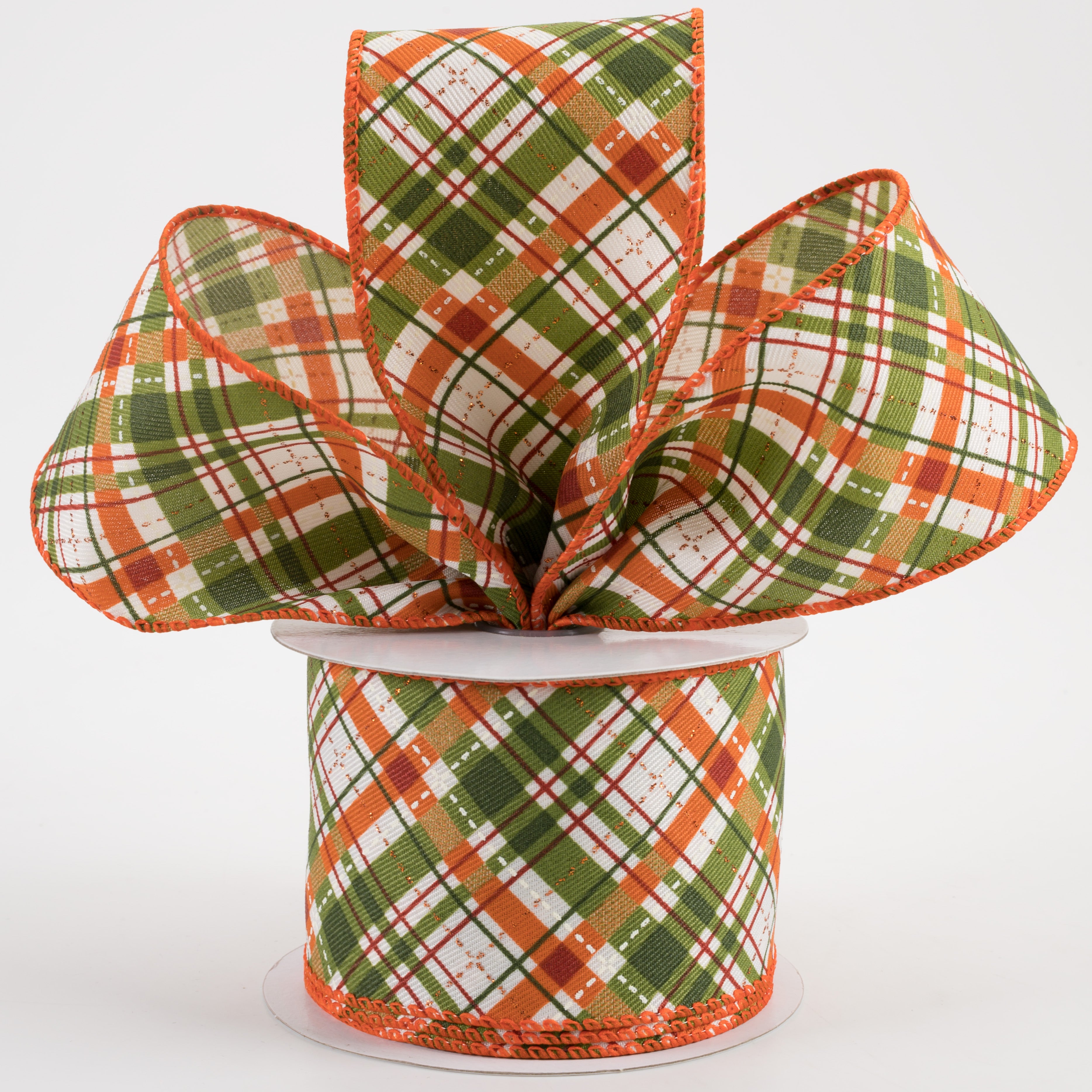 2.5" Linen Glitter Diagonal Plaid: Warm Fall (10 Yards) Lifestyle Photo