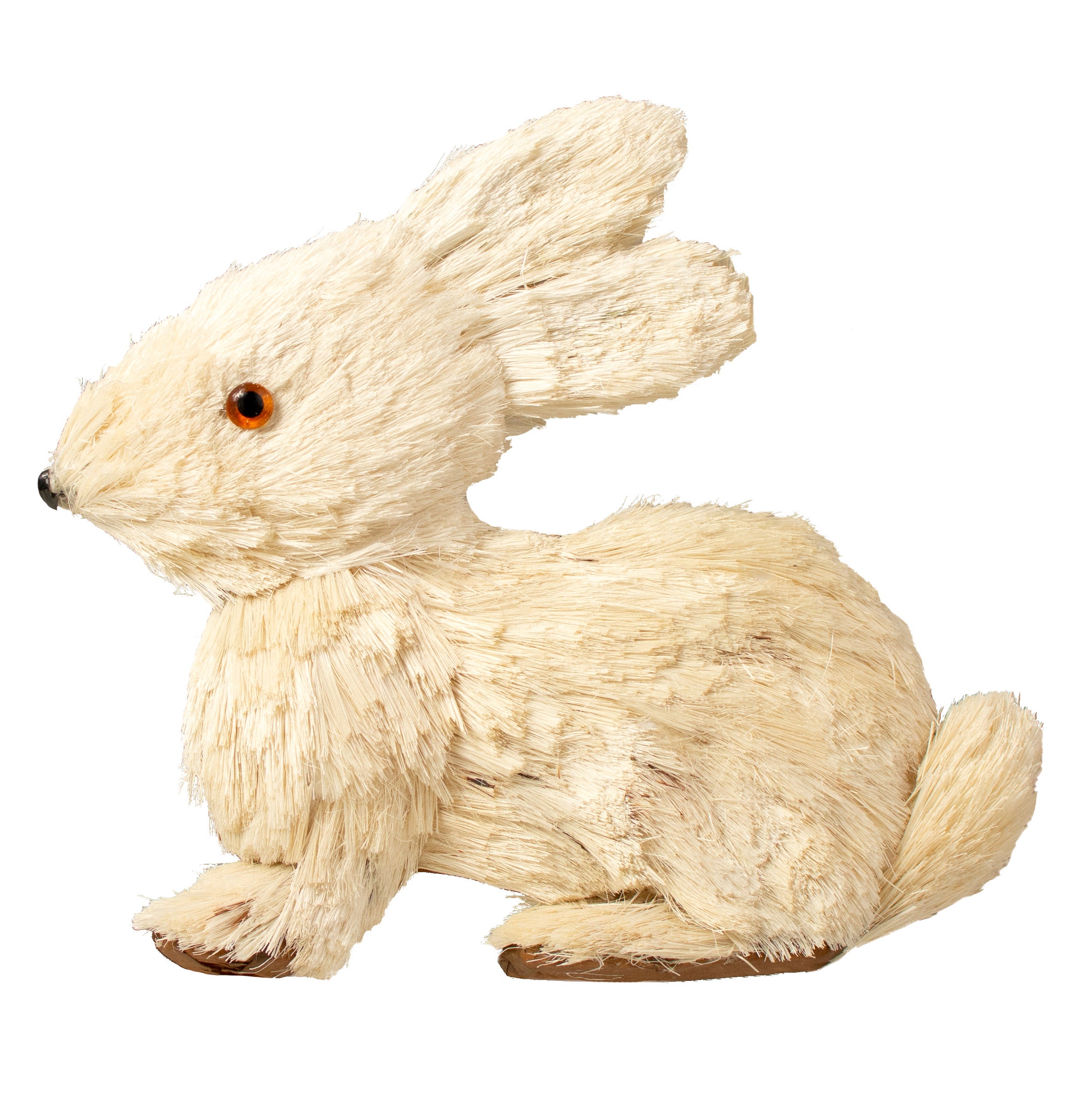 10" Linen Sisal Half Rabbit Decoration: Cuddling Item Number: TT2078