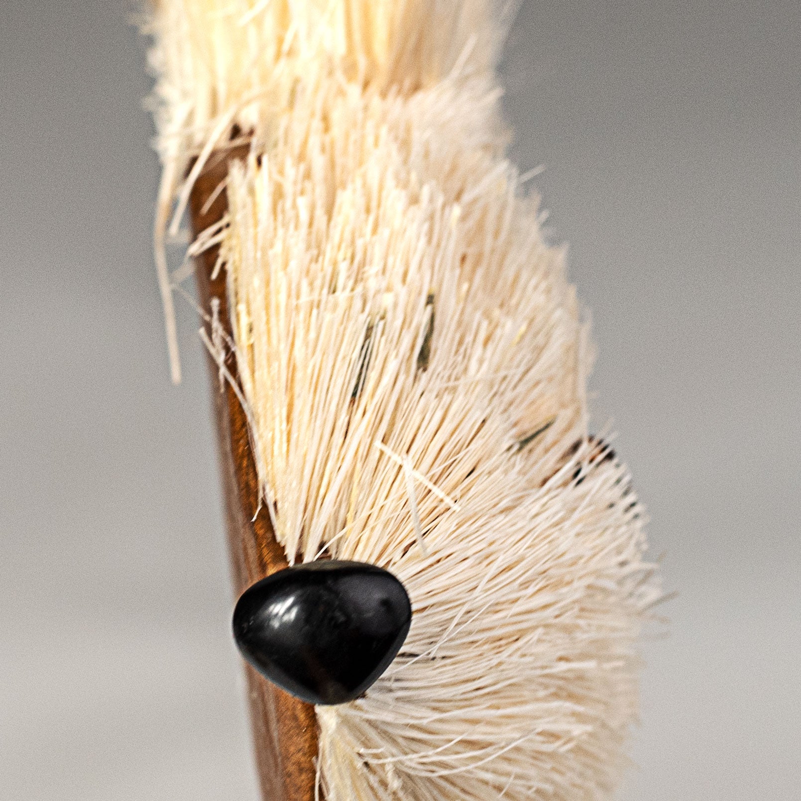 10" Linen Sisal Half Rabbit Decoration: Standing detail photo 3