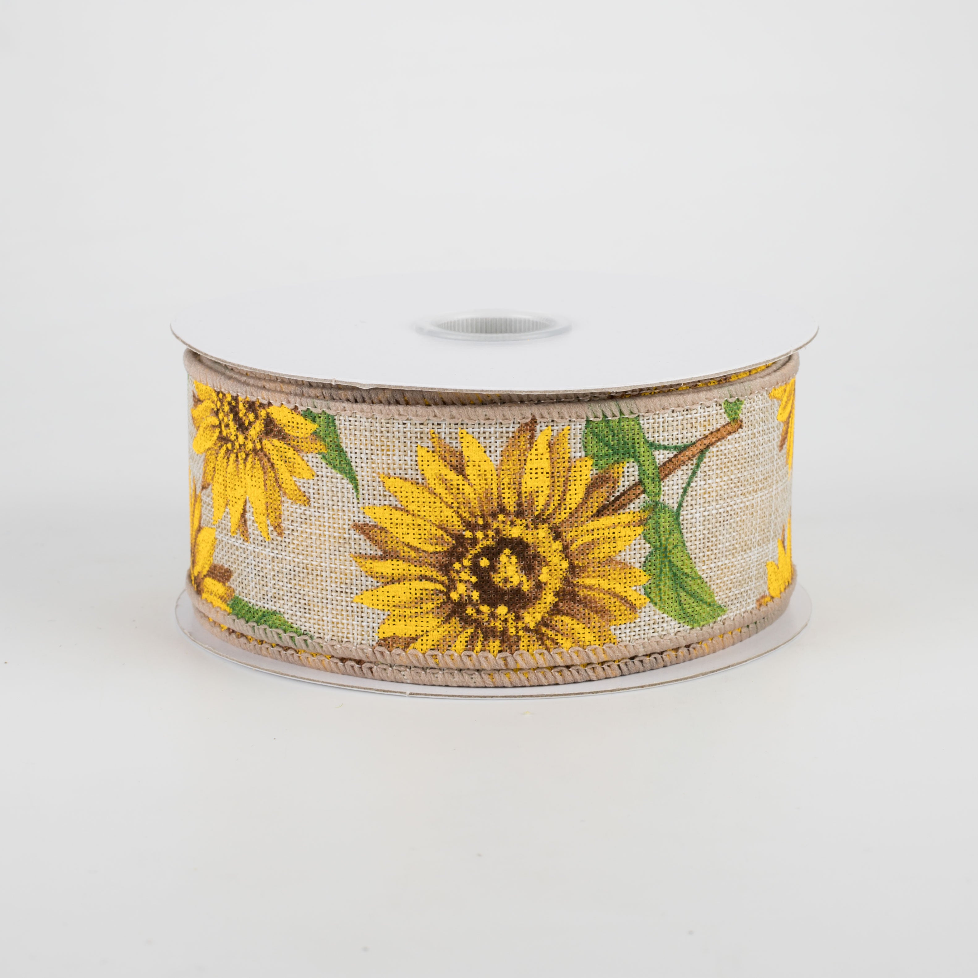 1.5" Linen Sunflower Ribbon: Light Natural (10 Yards)