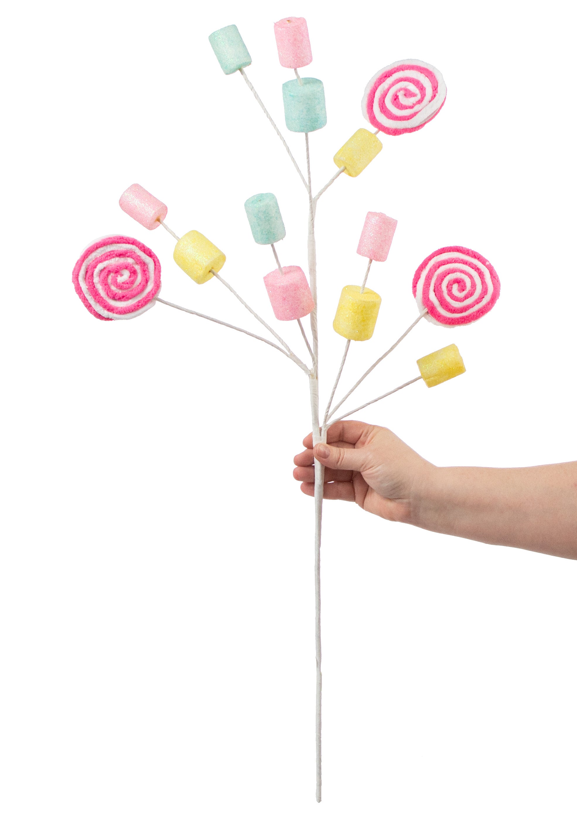 32" Lollipop Marshmallow Spray: Pink & White detail photo 3