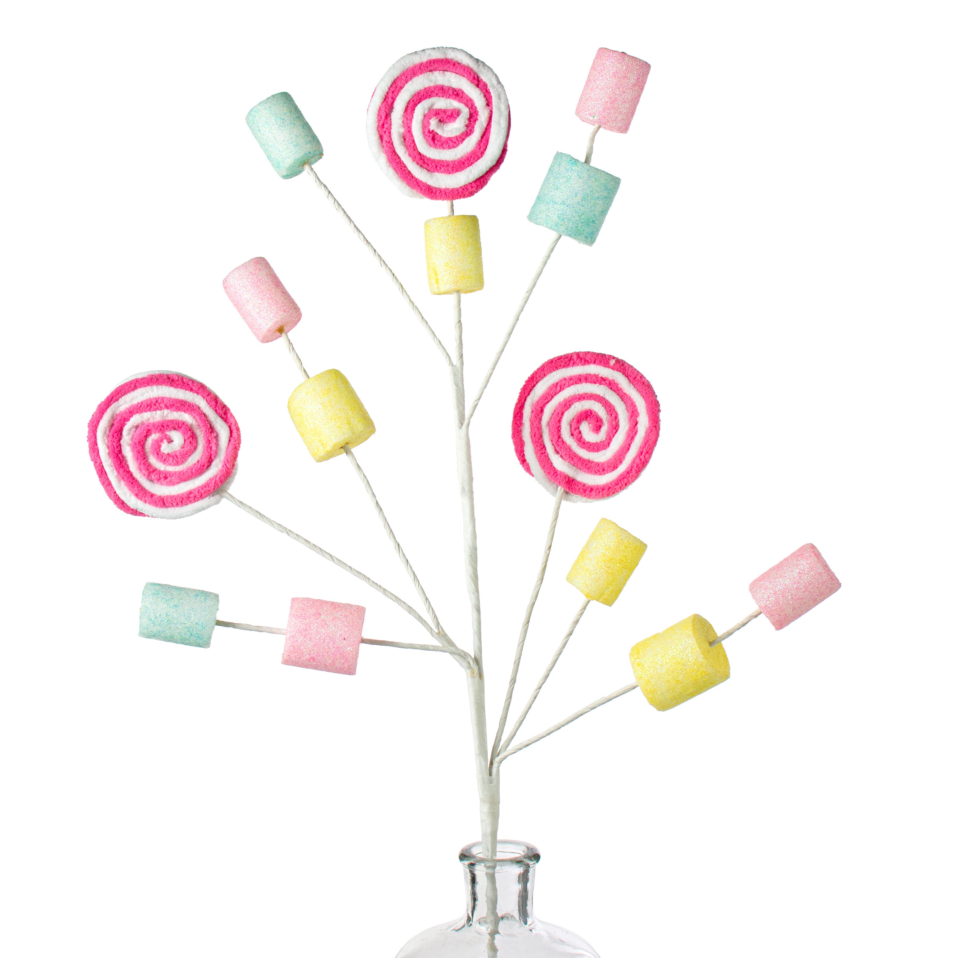 32" Lollipop Marshmallow Spray: Pink & White Item Number: 62538PKWT