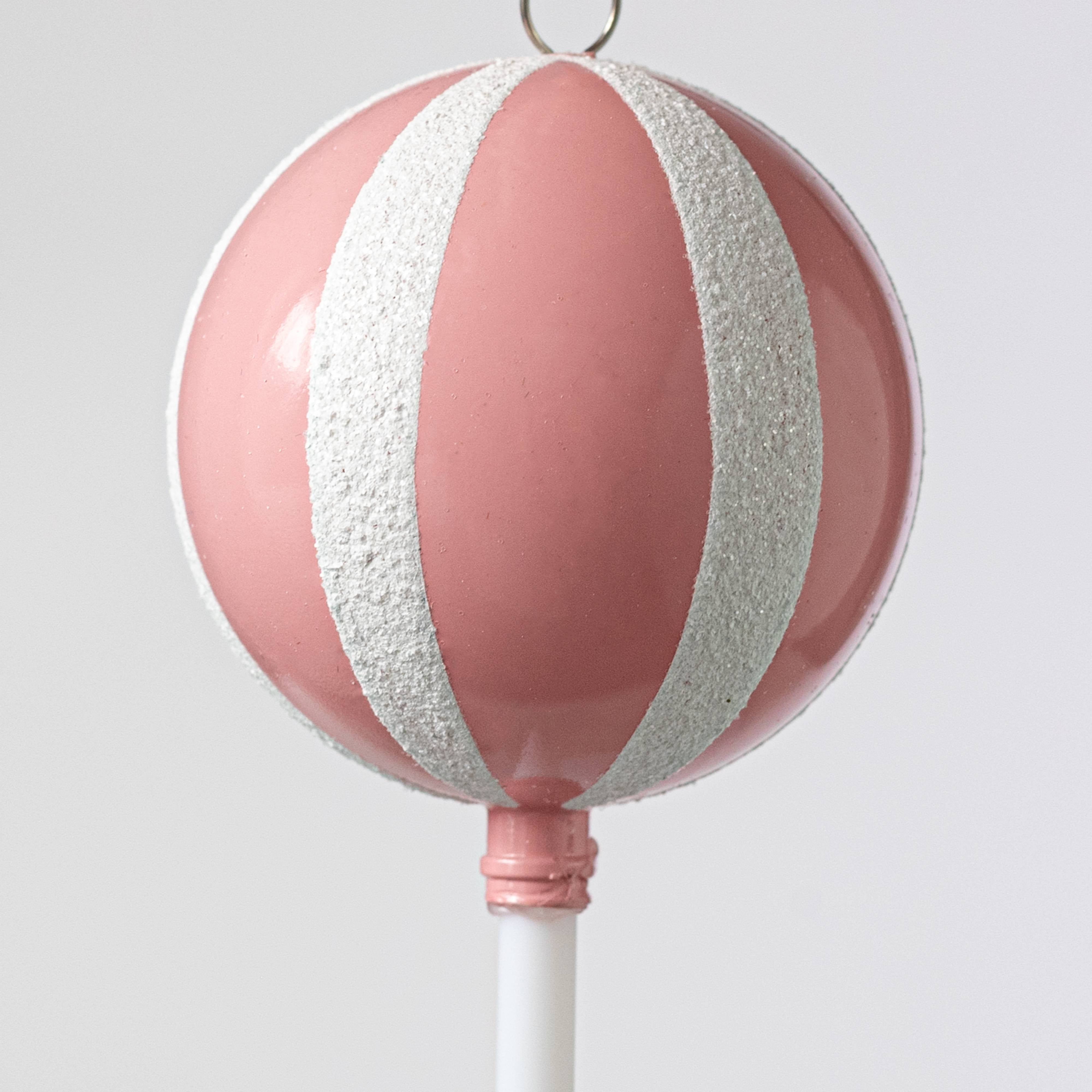 Lollipop Ornaments: Pink & White (Set of 3) detail photo 3