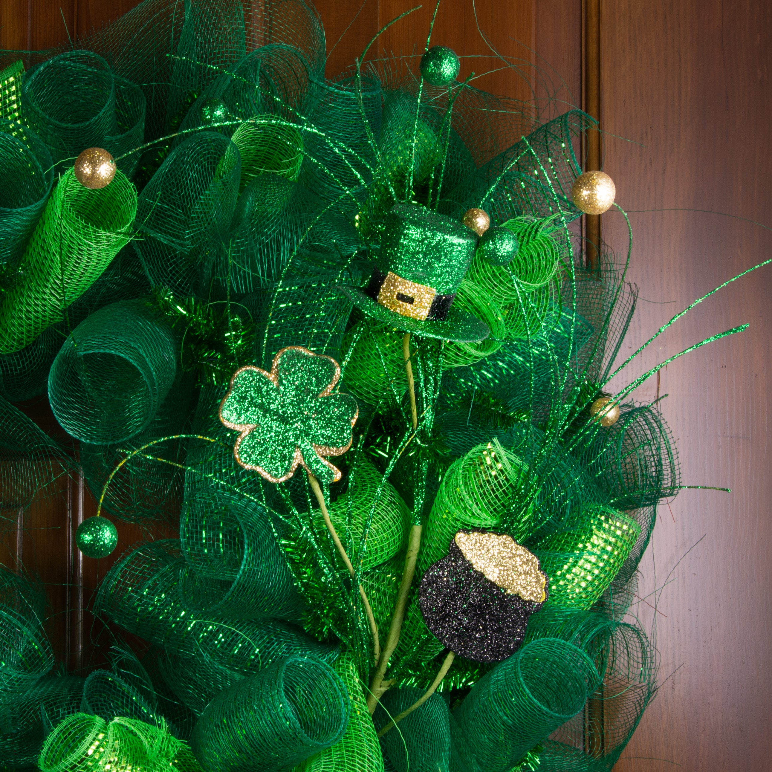 28" Lucky Charms St. Patrick's Day Twigs & Ball Spray: Green Lifestyle Photo