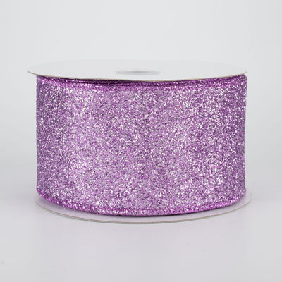 2.5" Lustrous Glitter Ribbon: Lavender (10 Yards)