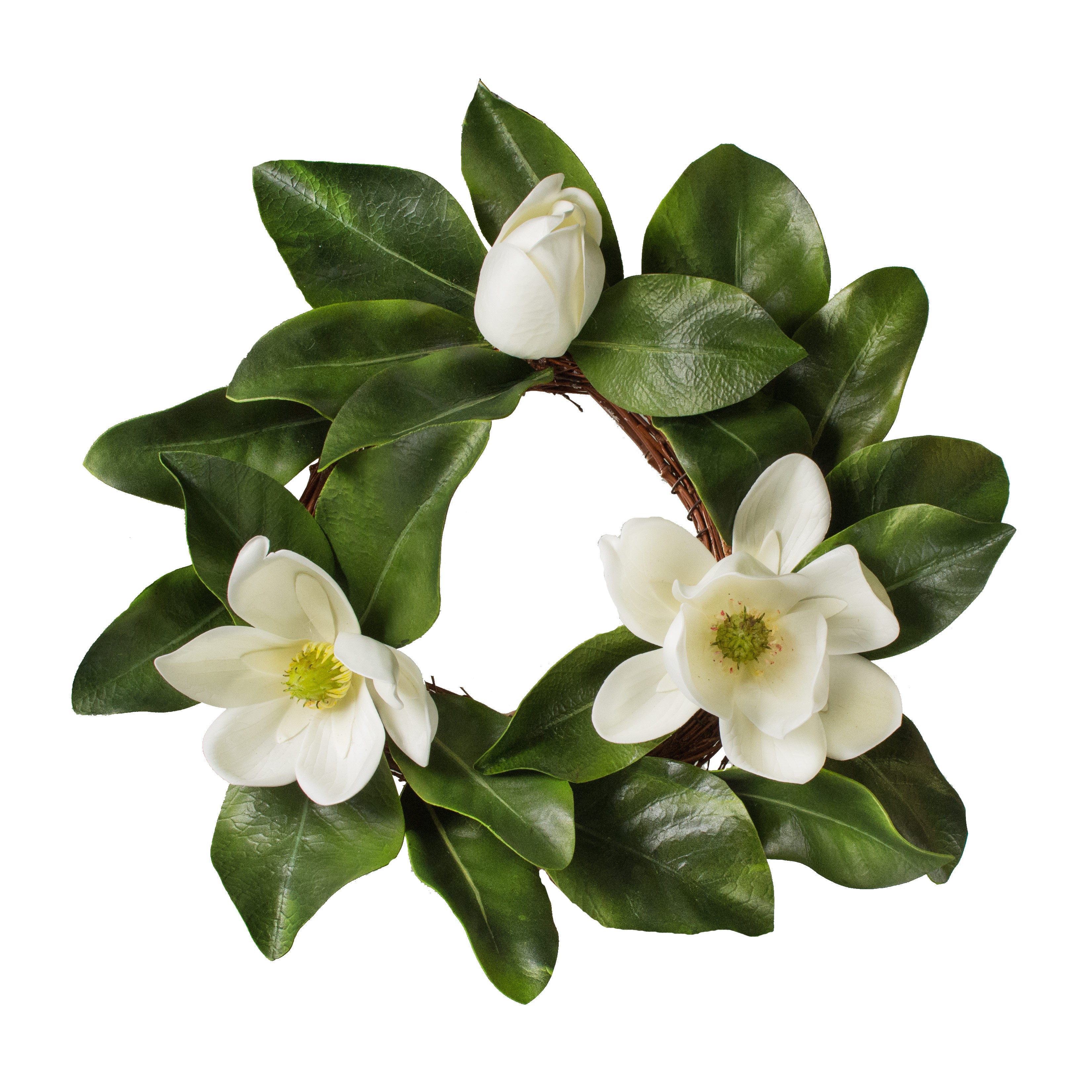16" Magnolia Flower Candle Ring Item Number: 2839019WH