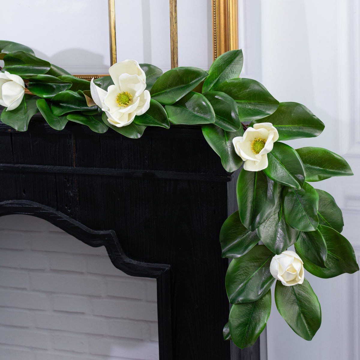 6' Magnolia Flower Garland (UV Protected) Lifestyle Photo