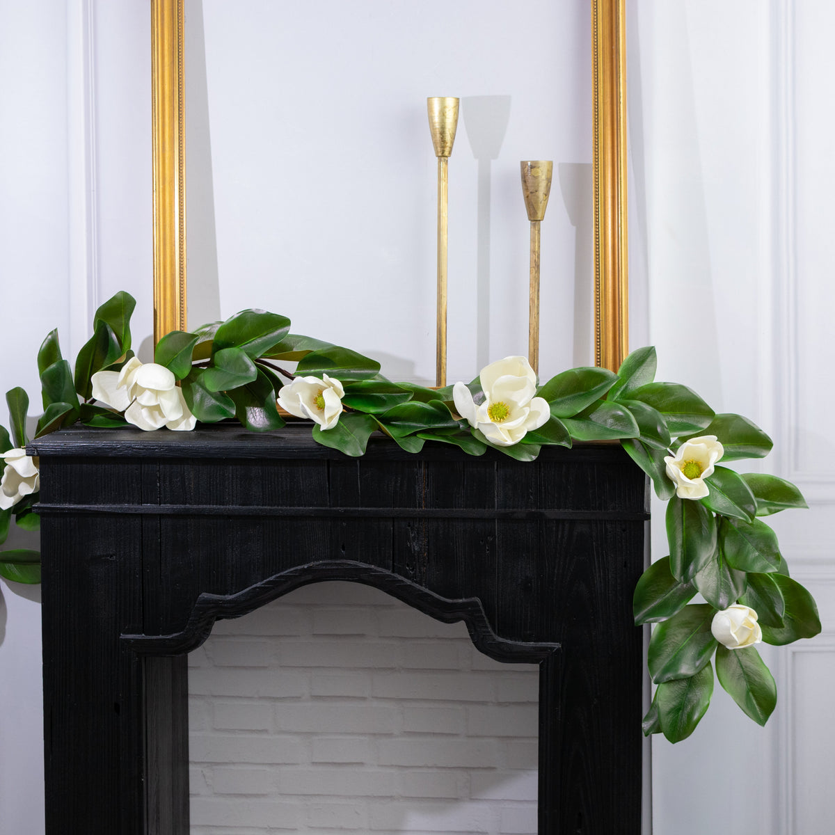 6' Magnolia Flower Garland (UV Protected) detail photo 4