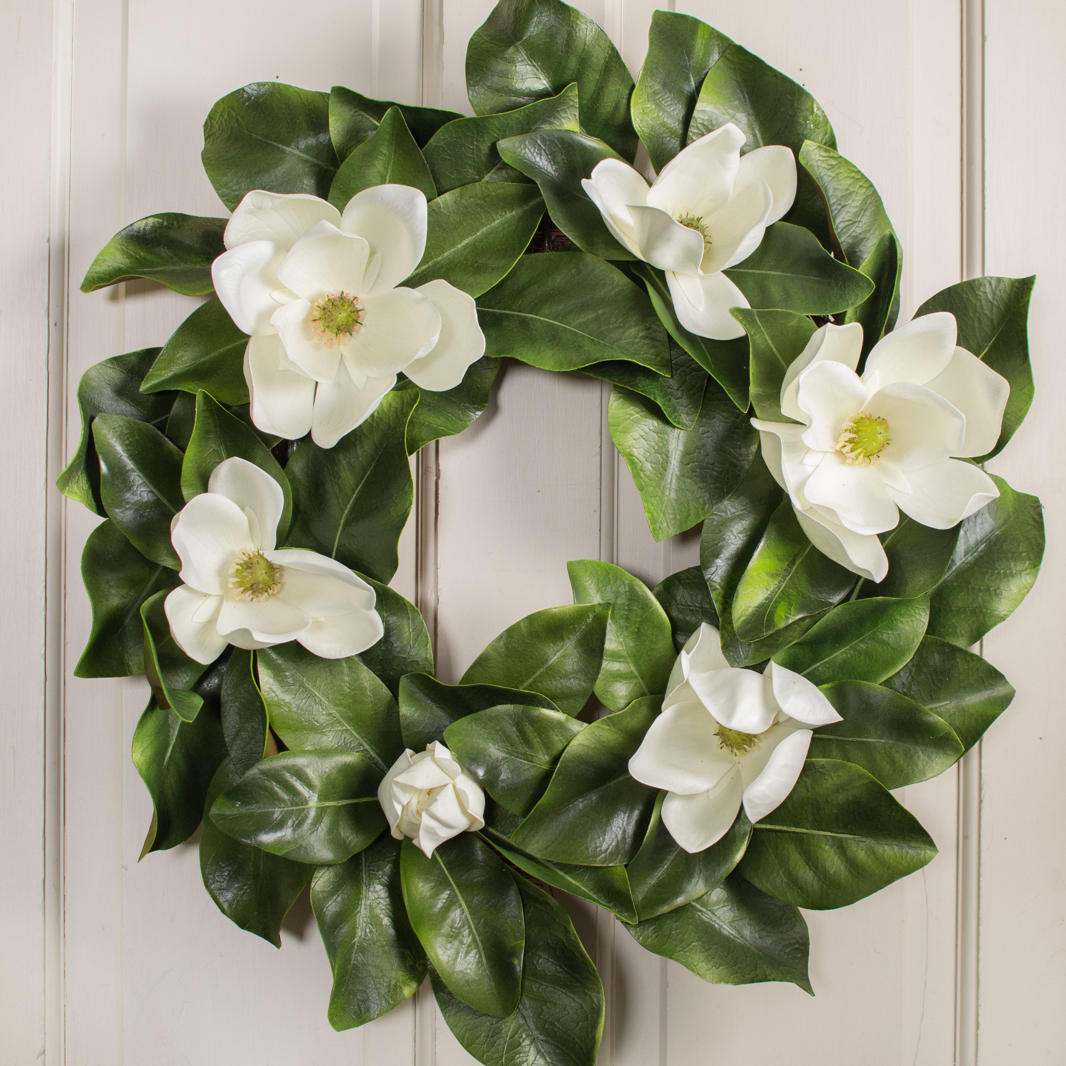 28" Magnolia Flower Wreath Lifestyle Photo