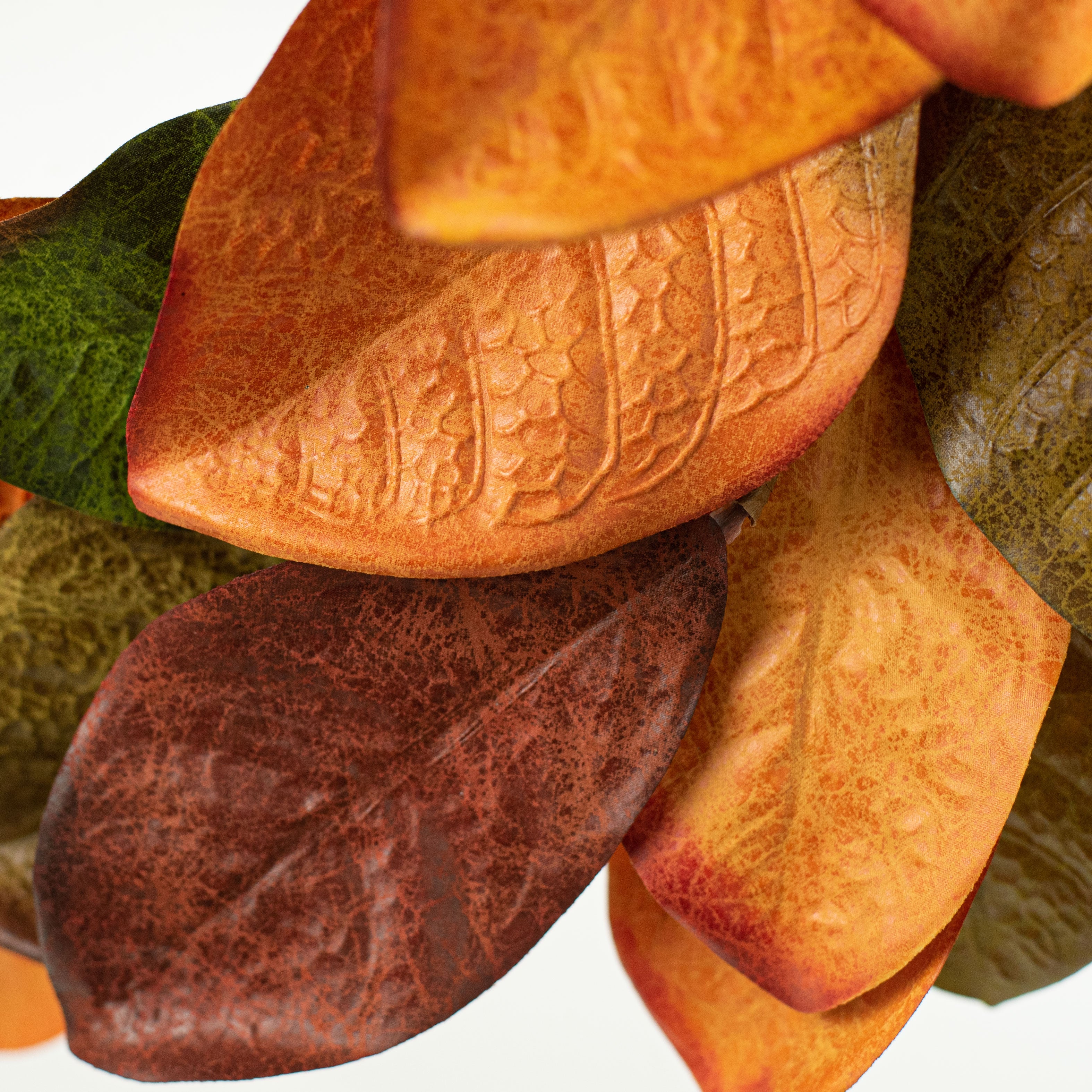 22" Magnolia Leaf Wreath: Fall Mix detail photo 3