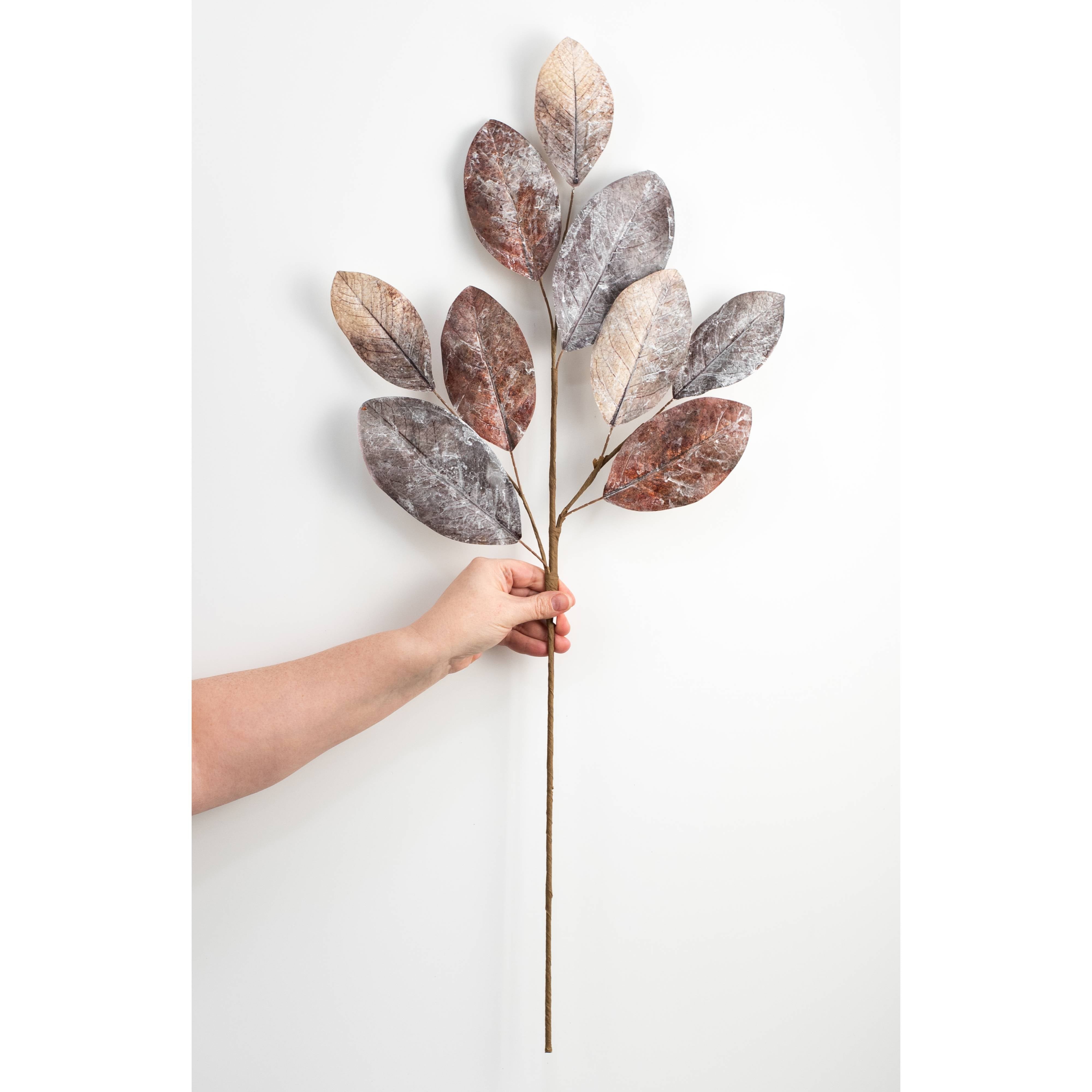 32" Magnolia Leaves Spray: Cream & Browns detail photo 3
