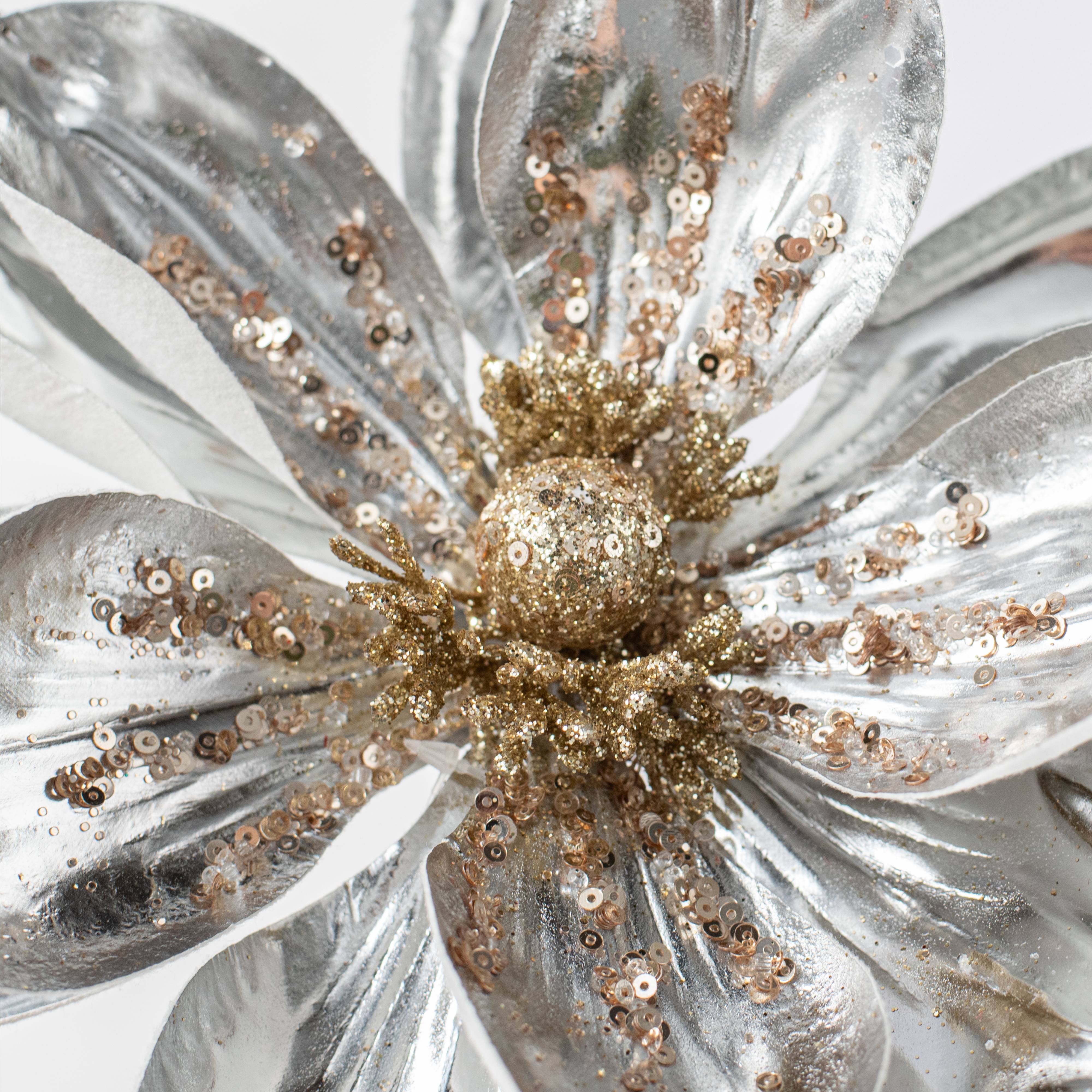 22" Magnolia Stem: Metallic Silver Lifestyle Photo