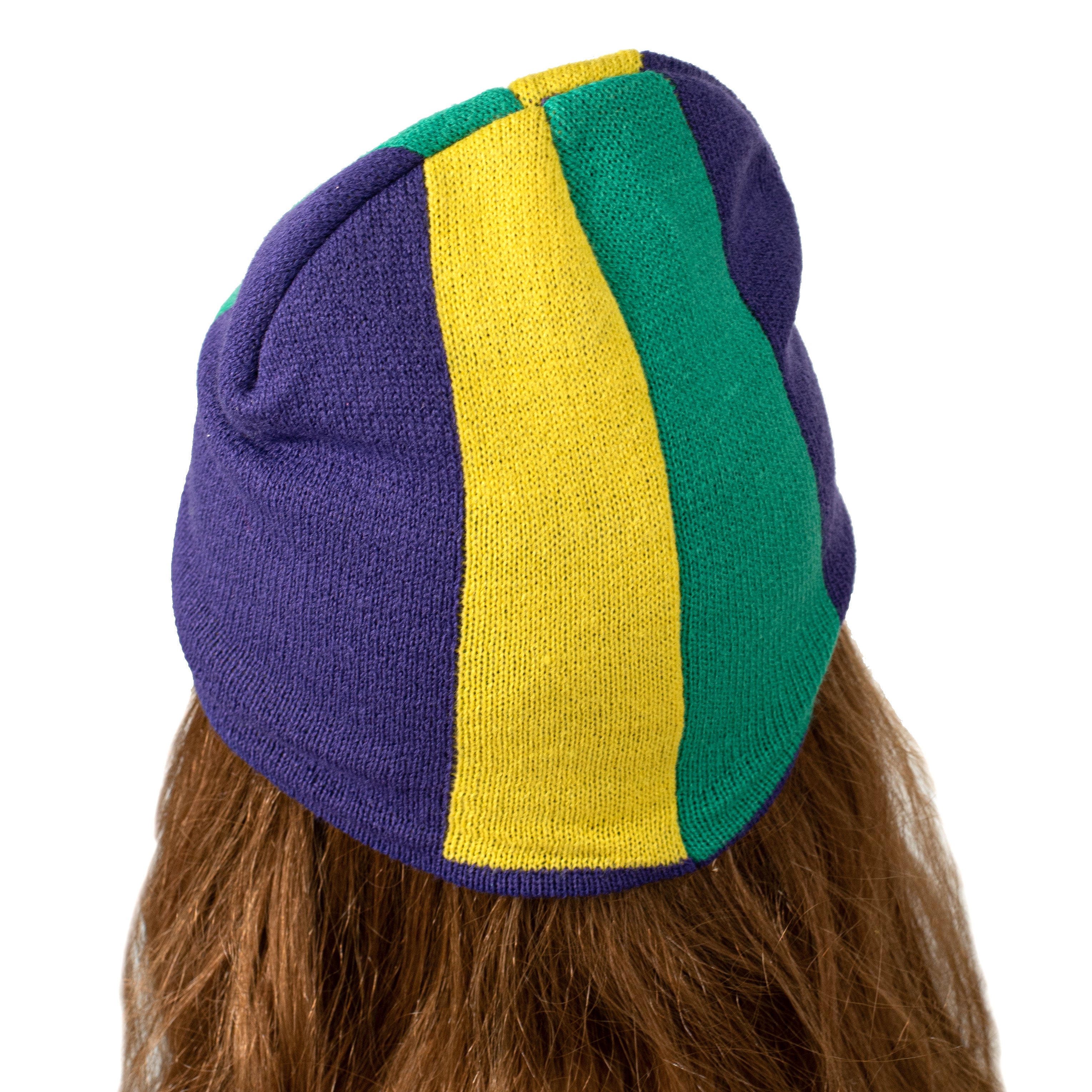 Mardi Gras Fleur de Lis Knit Hat Lifestyle Photo