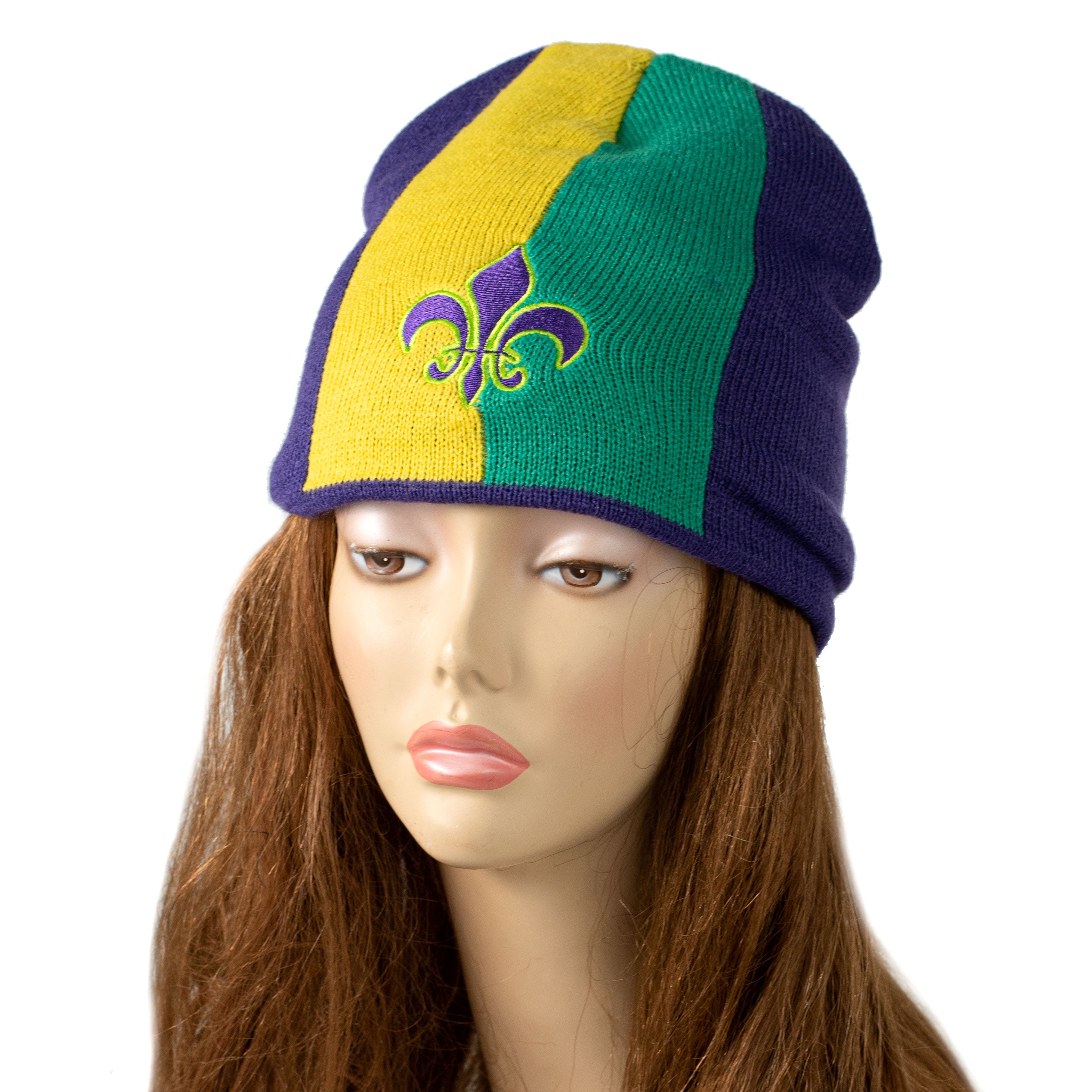Mardi Gras Fleur de Lis Knit Hat Item Number: 26836MGAO