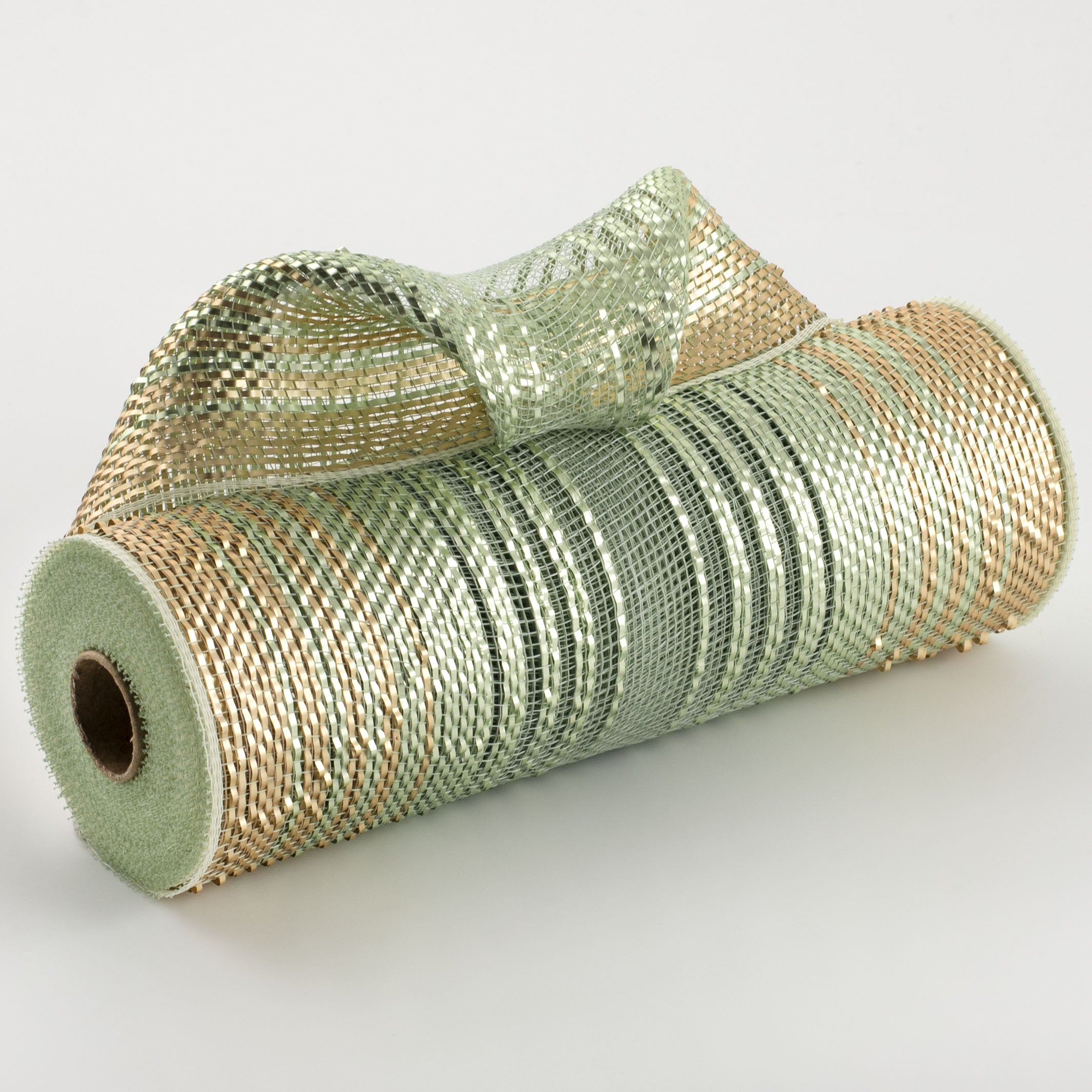 10" Matte Wide Foil Ombré Mesh: Sage & Champagne Item Number: RY8509R7