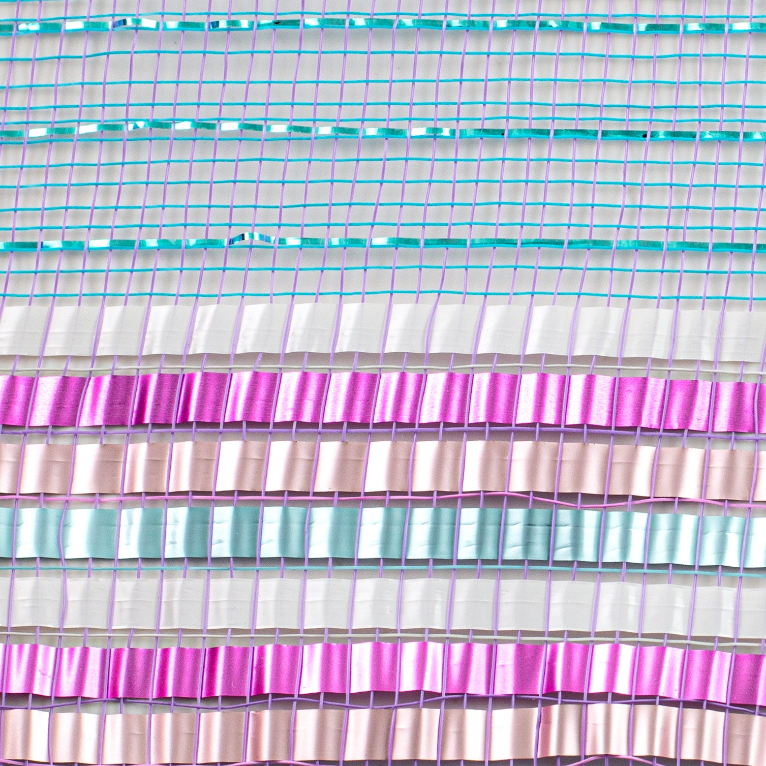 10" Matte XL Foil Border Mesh: Turquoise, Light Pink, Fuchsia, Blue, White detail photo 3