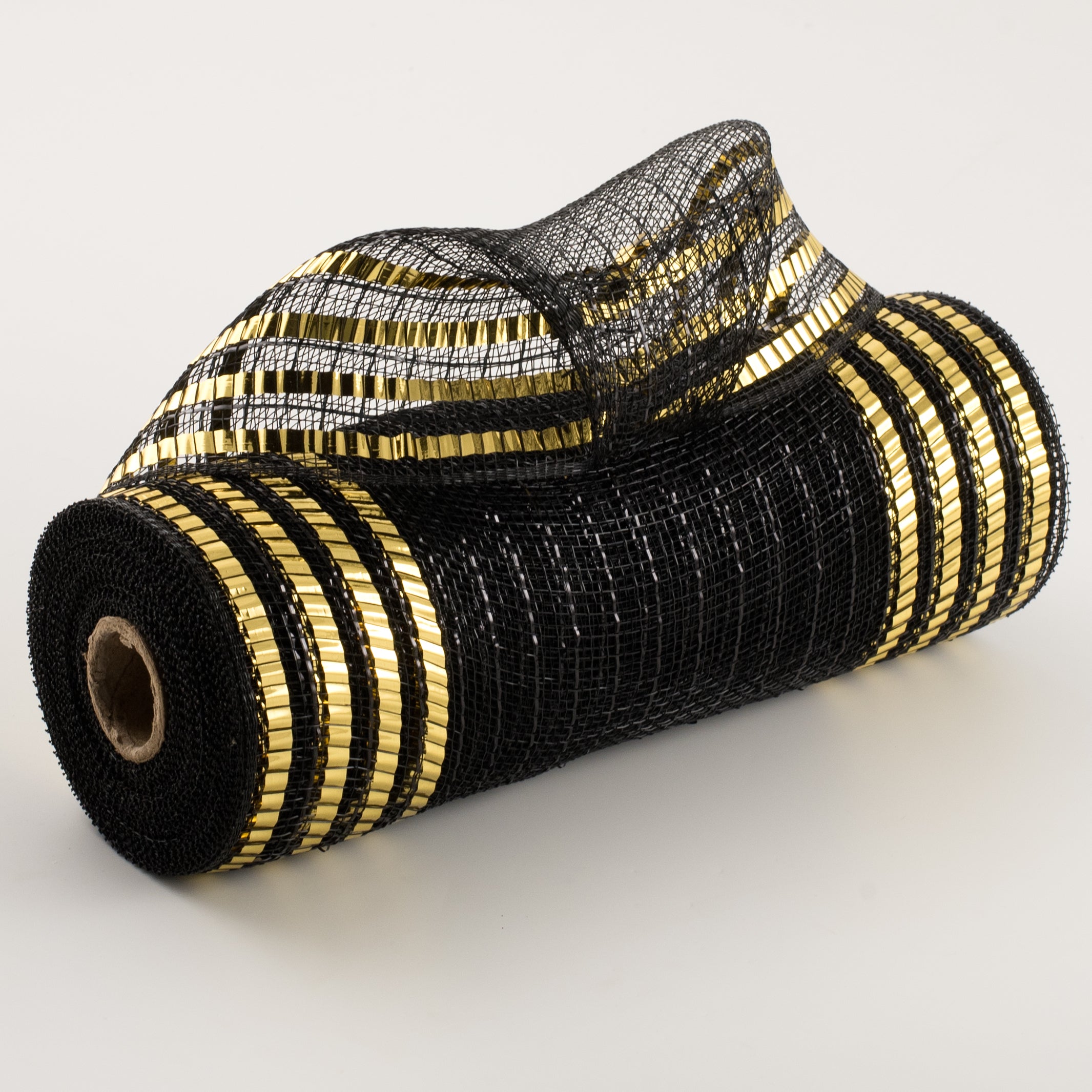 10" Matte XL Wide Foil Border Mesh: Black & Gold Item Number: RY8516F8