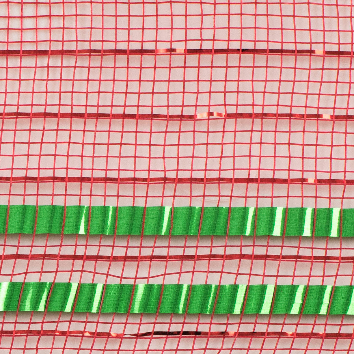 10" Matte XL Wide Foil Border Mesh: Red & Emerald Green detail photo 3