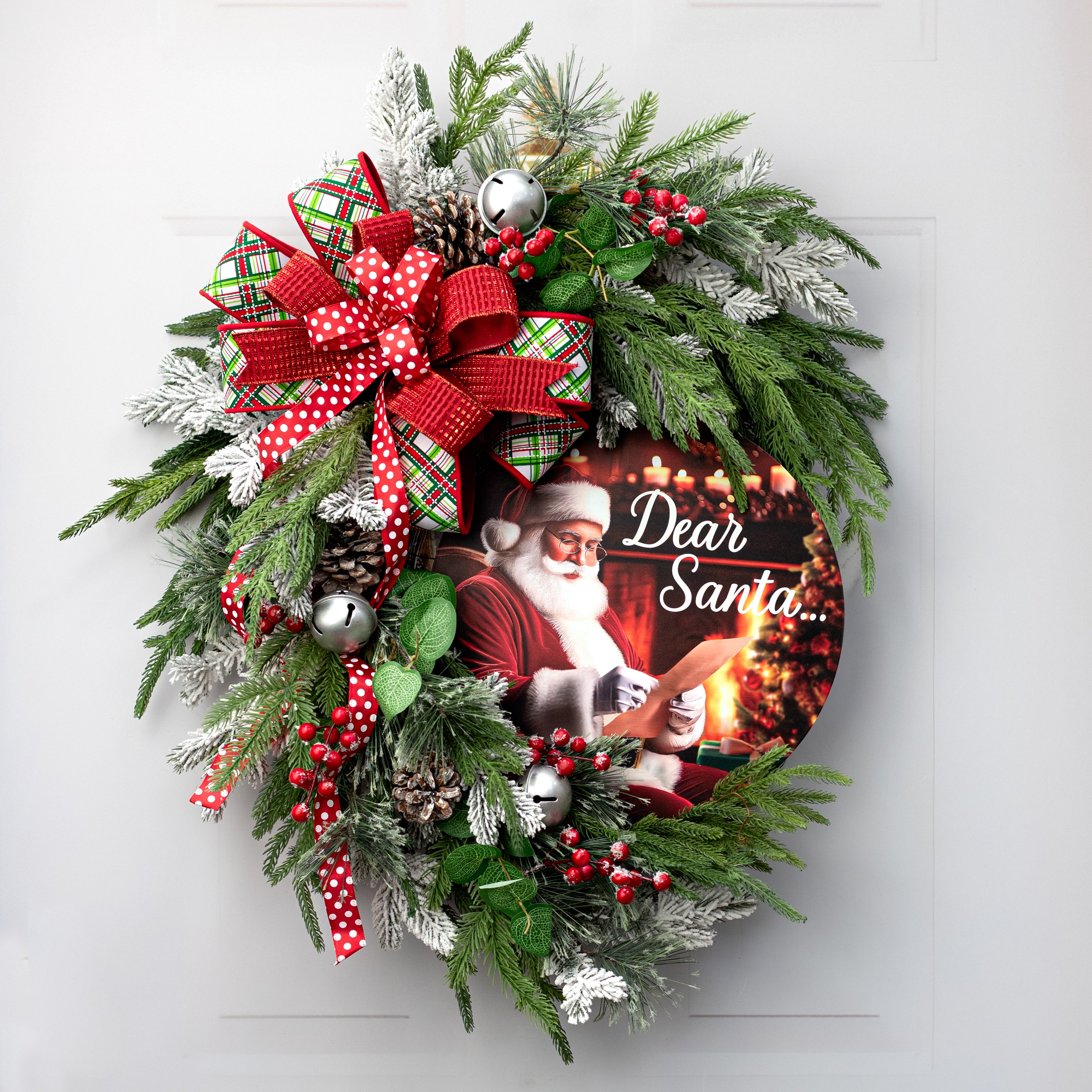 12" Round Metal Sign: Dear Santa Letter