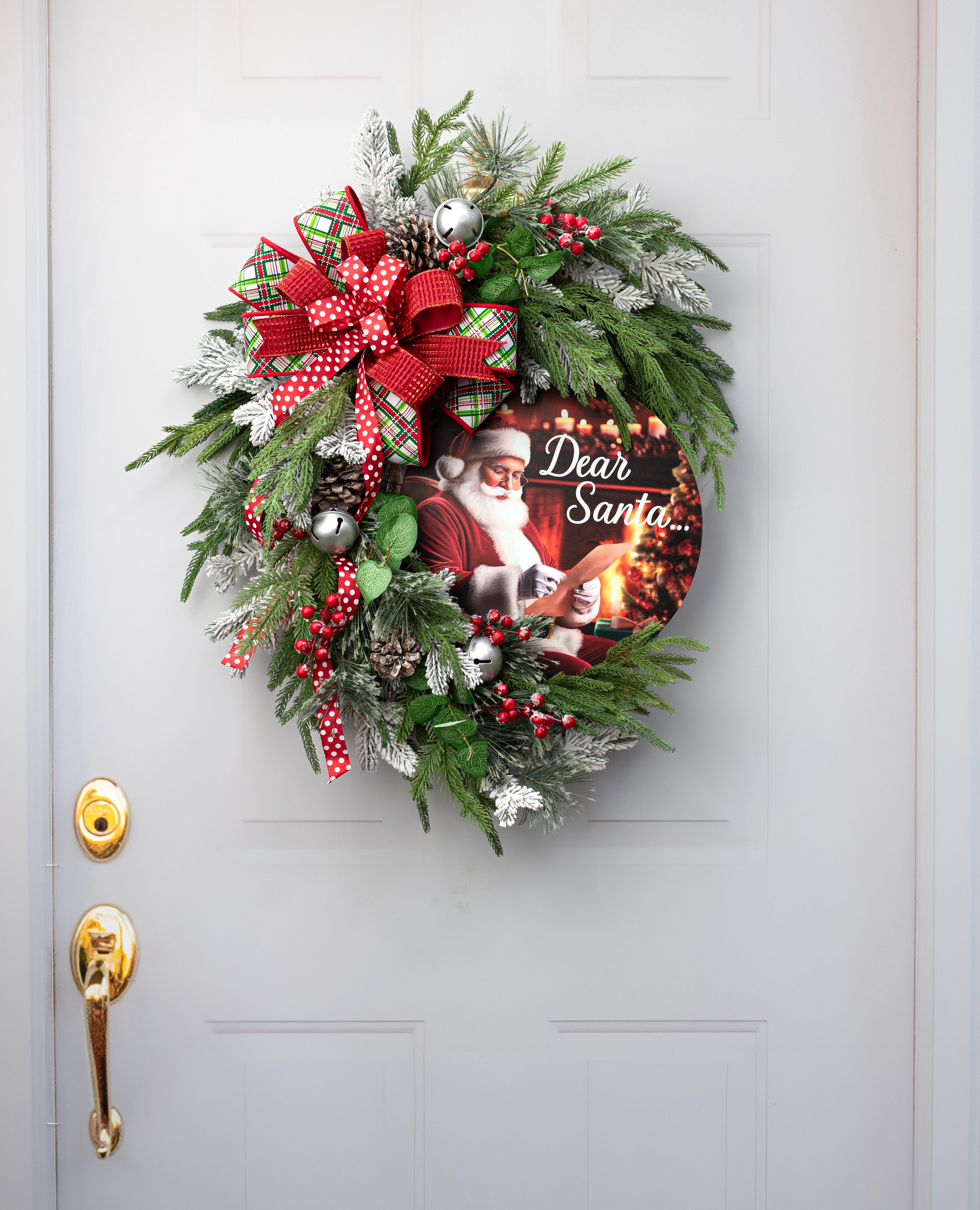 12" Round Metal Sign: Dear Santa Letter