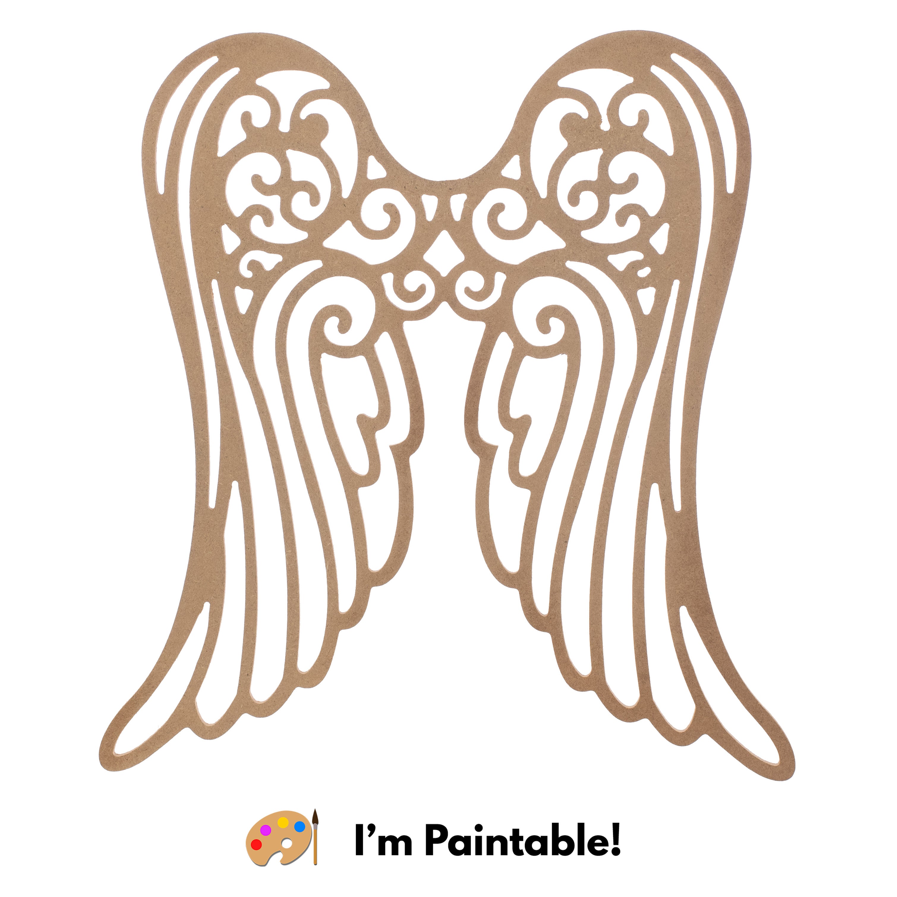 14" MDF Unfinished Shape: Angel Wings Item Number: AW9434