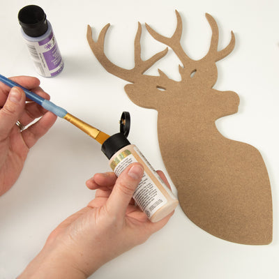 14" MDF Unfinished Shape: Deer Head Lifestyle Photo