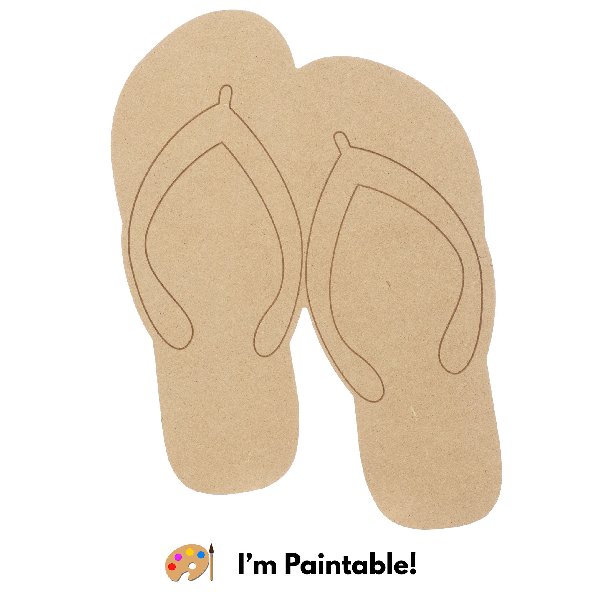 13" MDF Unfinished Shape: Flip Flops Item Number: AB2527
