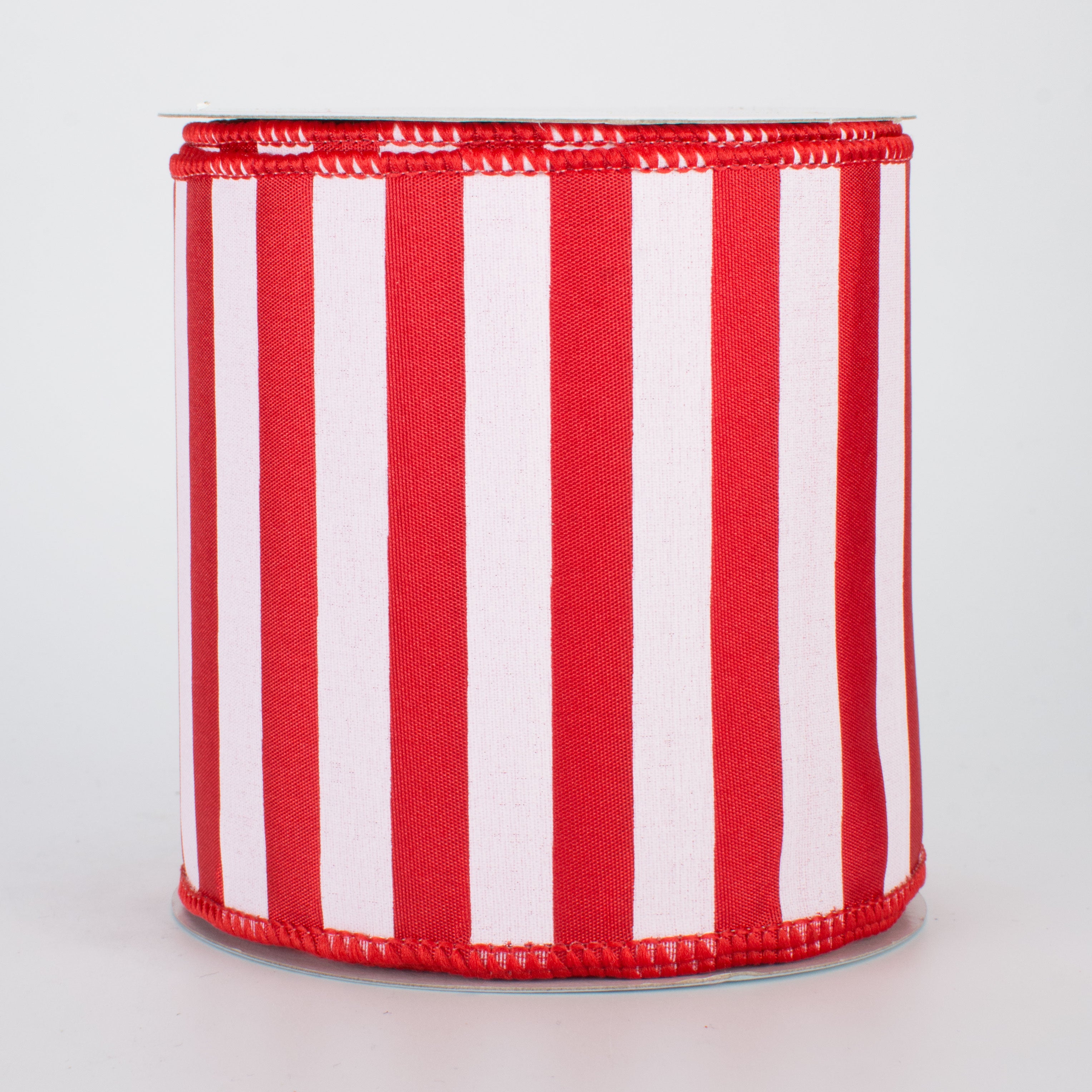 4" Medium Stripe Ribbon: Red & White (10 Yards)