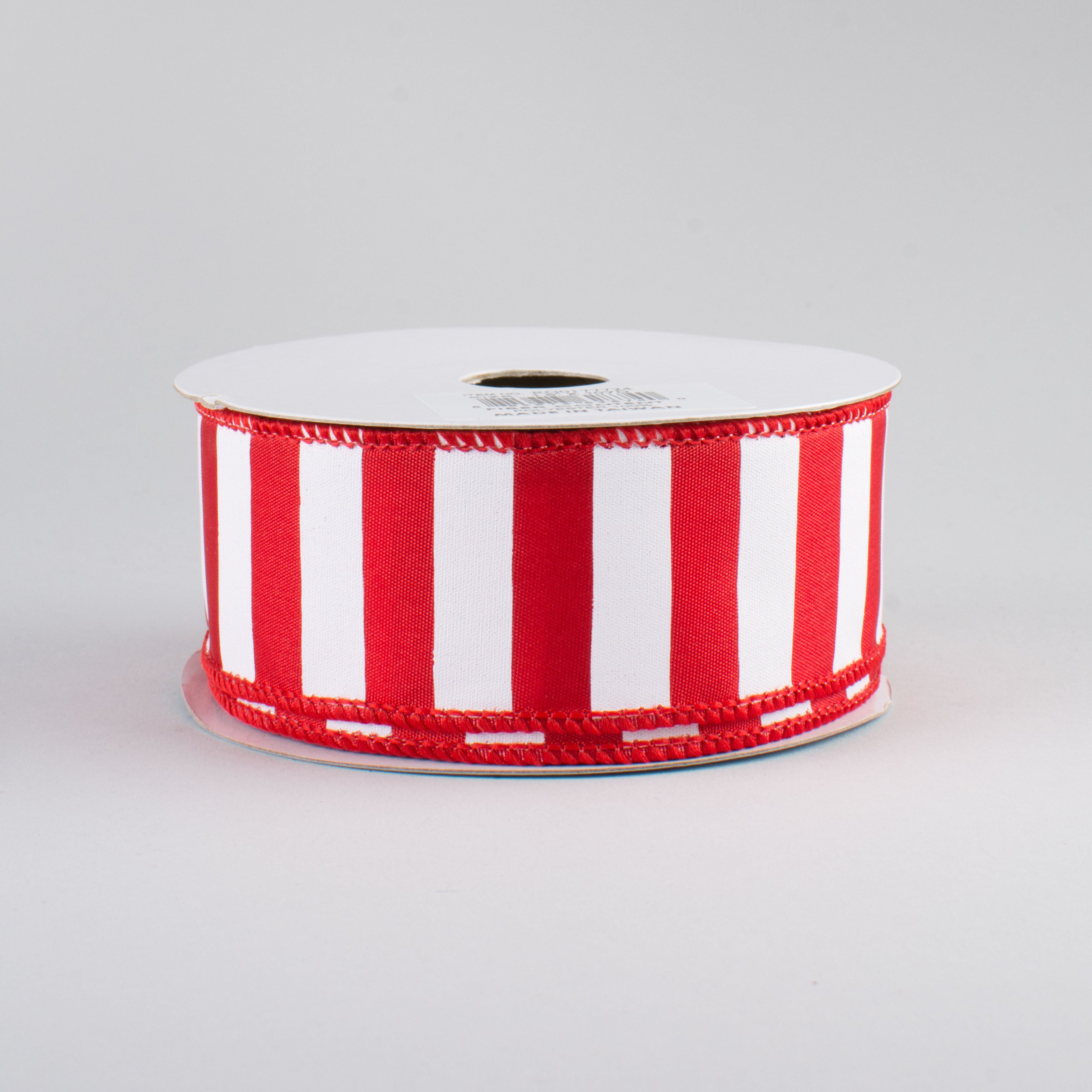 1.5" Medium Stripe Ribbon: Red & White (10 Yards)
