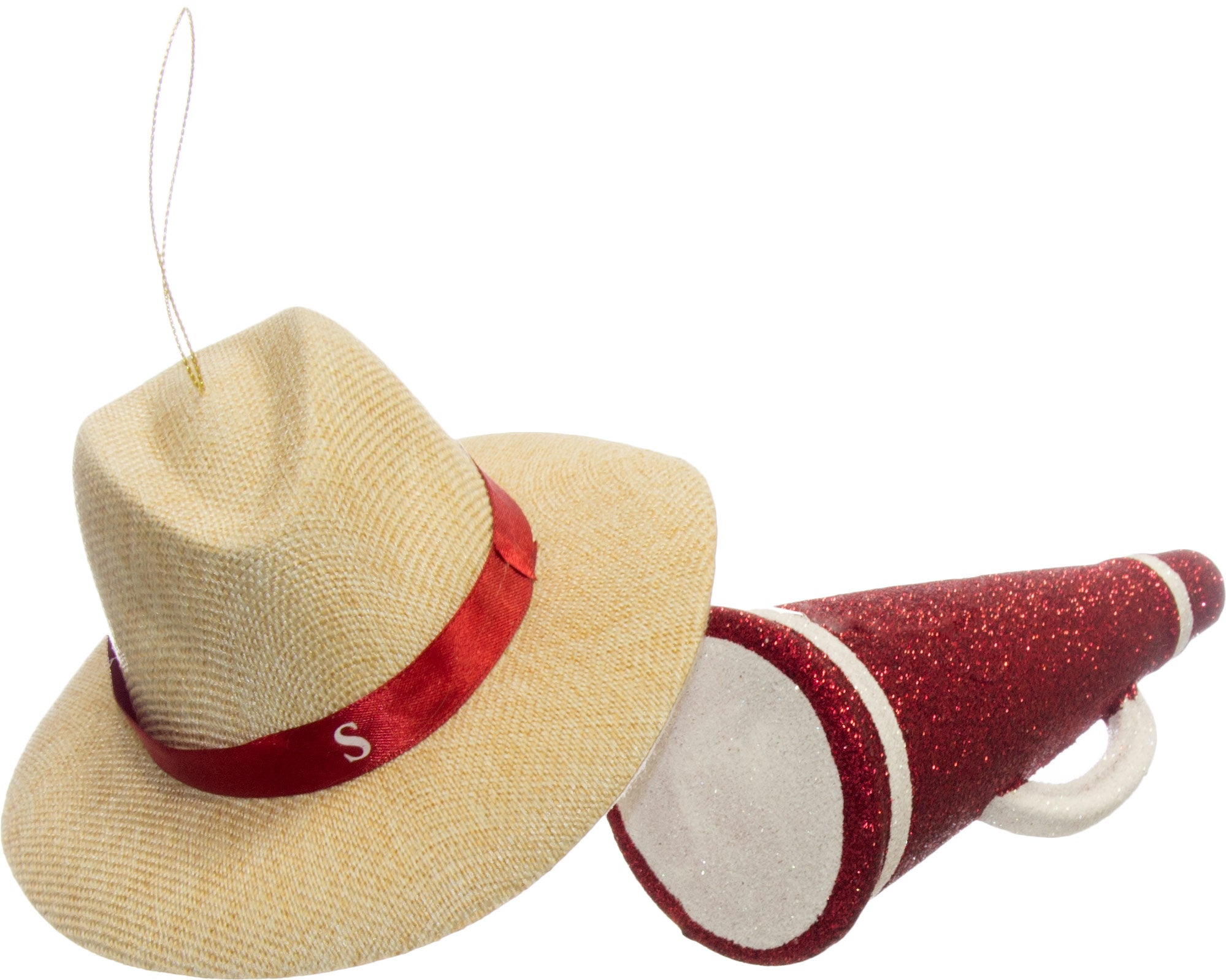 6" Megaphone Ornament: Crimson & White detail photo 3