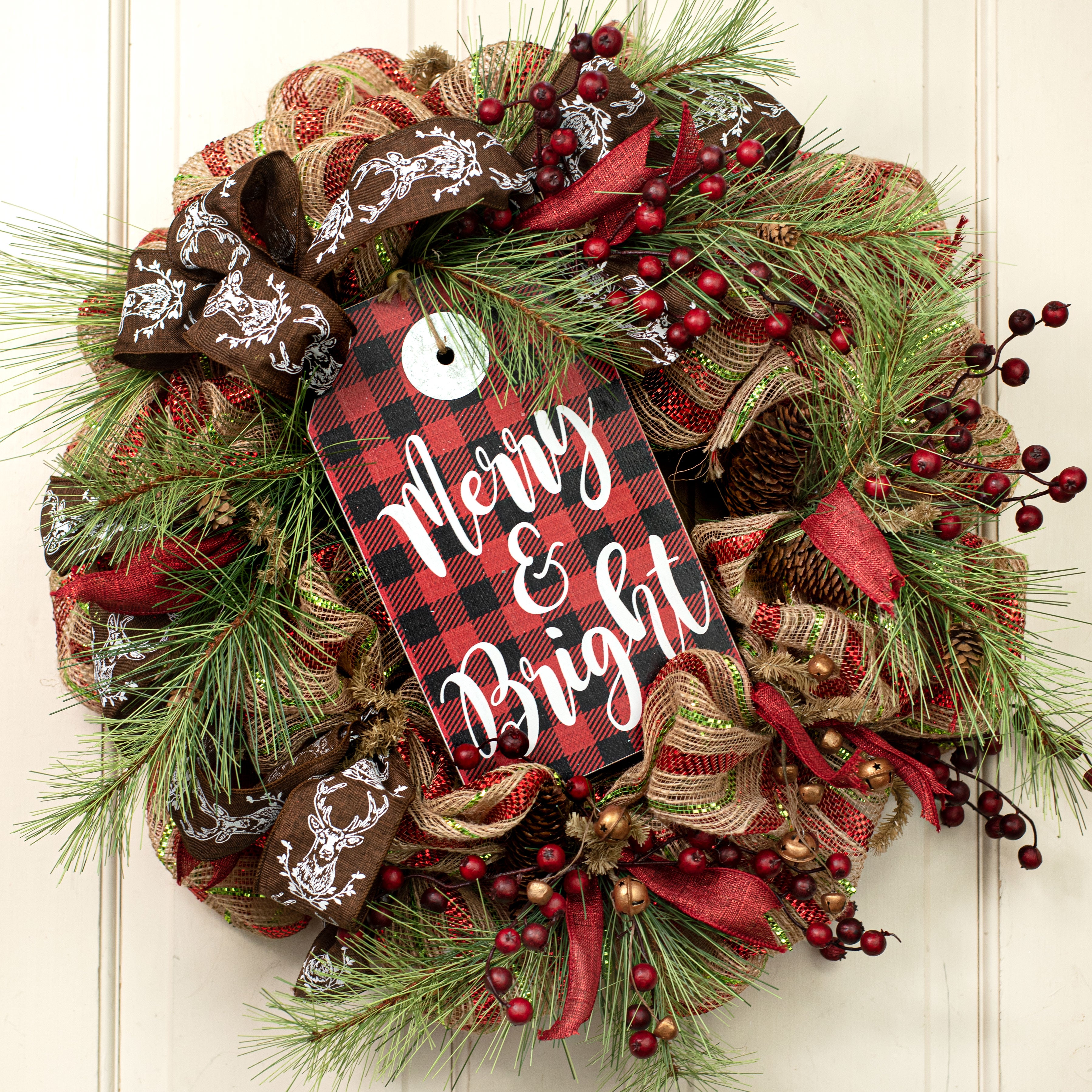 12" Merry & Bright Tag Sign Lifestyle Photo